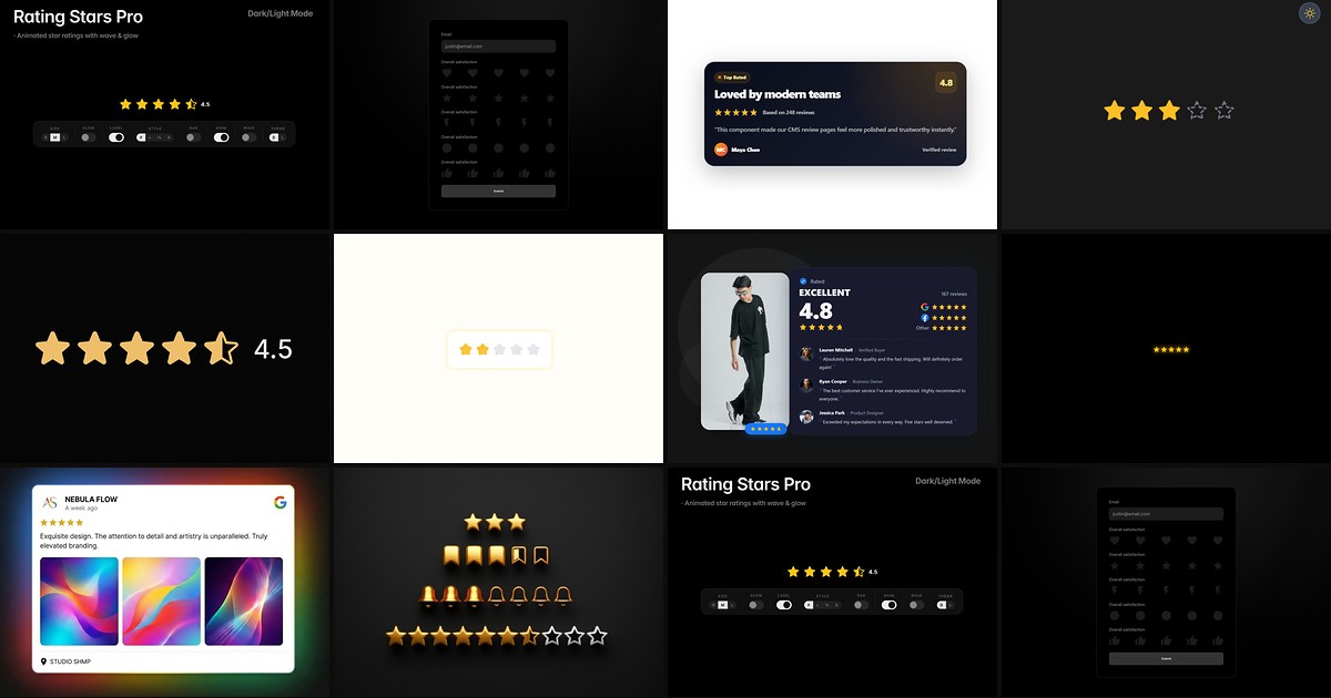 Cover for 10 Best Framer Star Rating Components in 2026