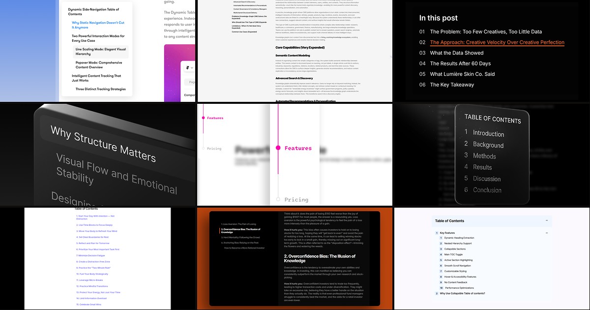 Cover for 9 Best Framer Table of Contents Components in 2026
