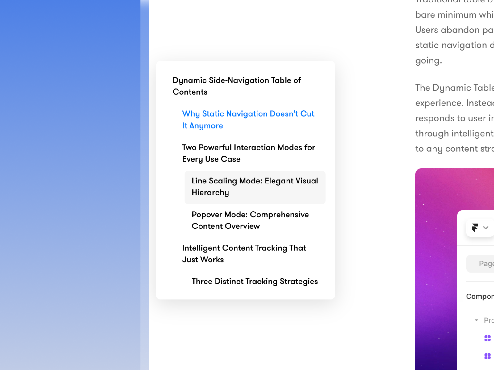 Blog Side Nav - TOC preview