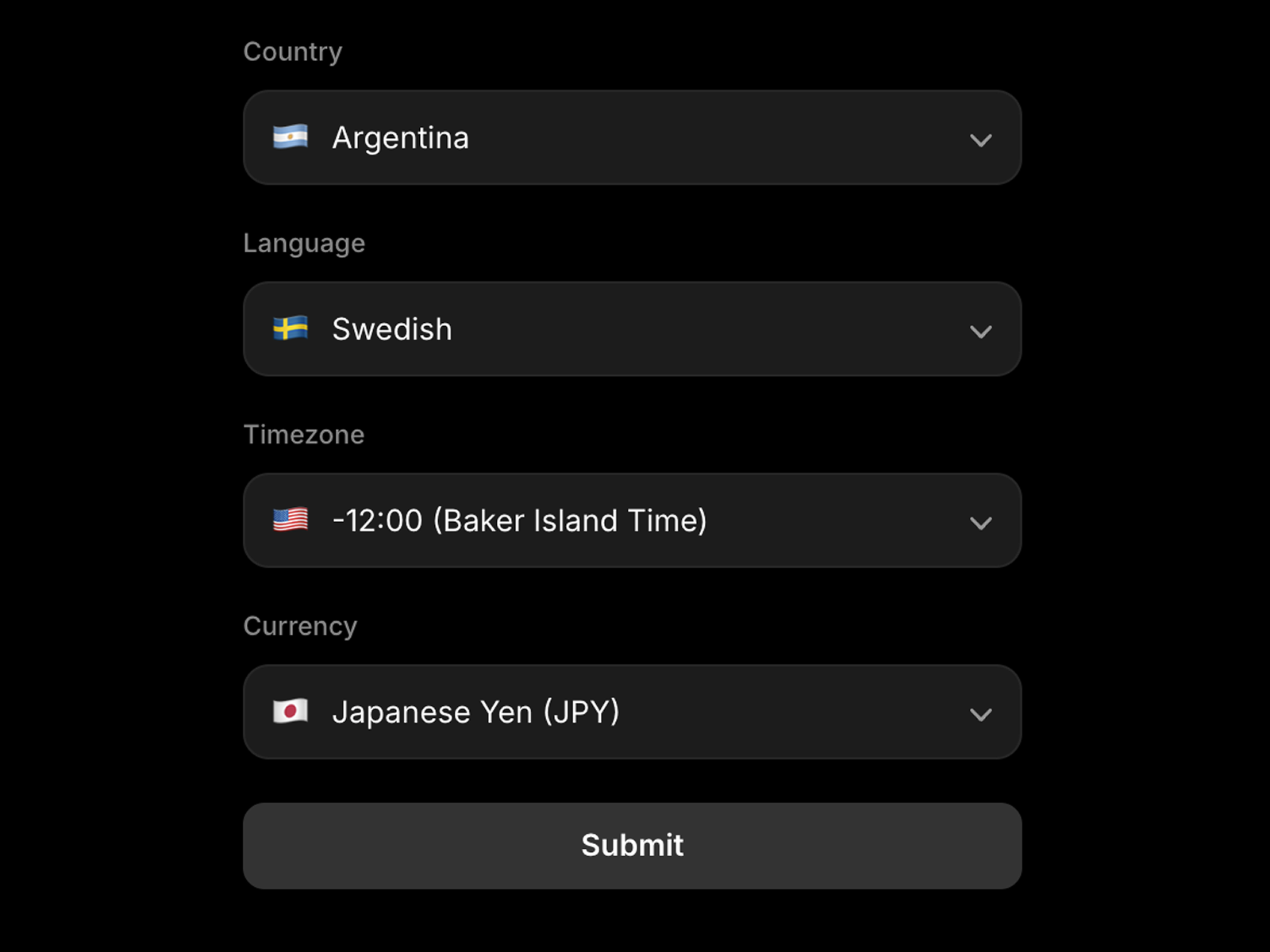 Custom Form Selector preview