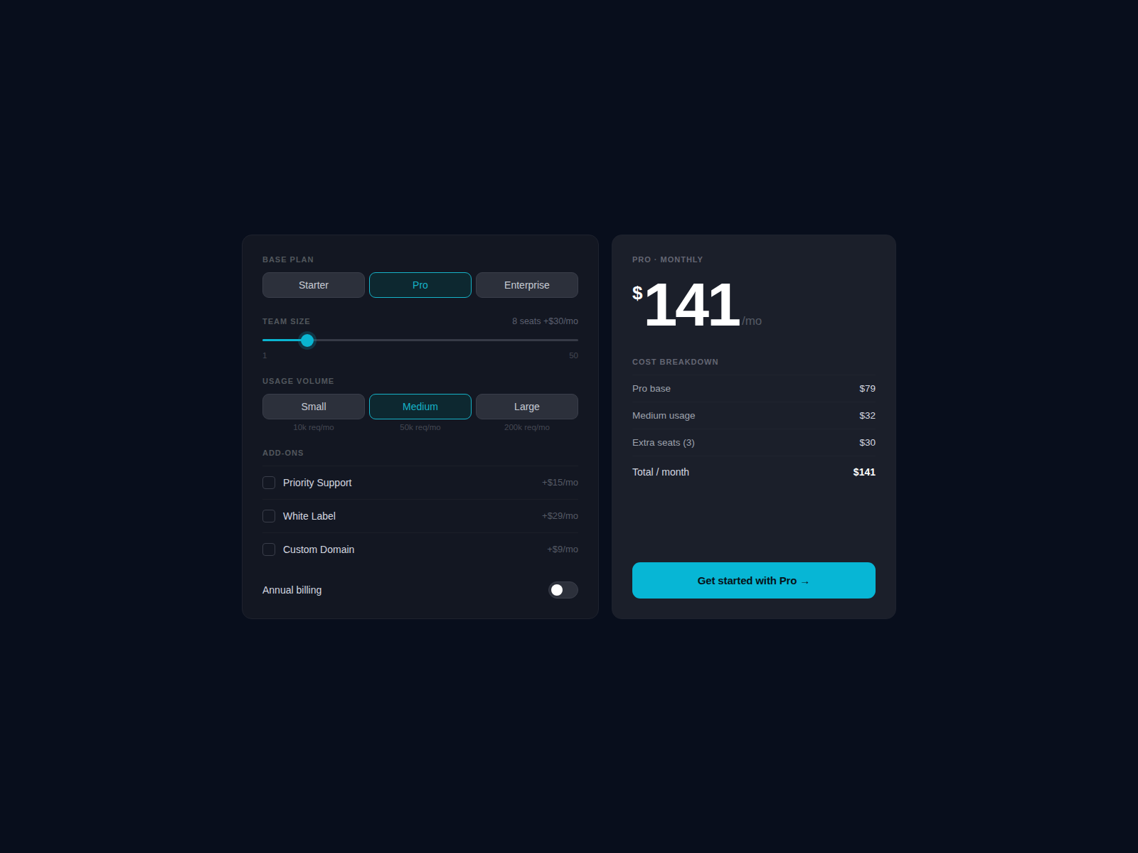 Dynamic Calculator preview