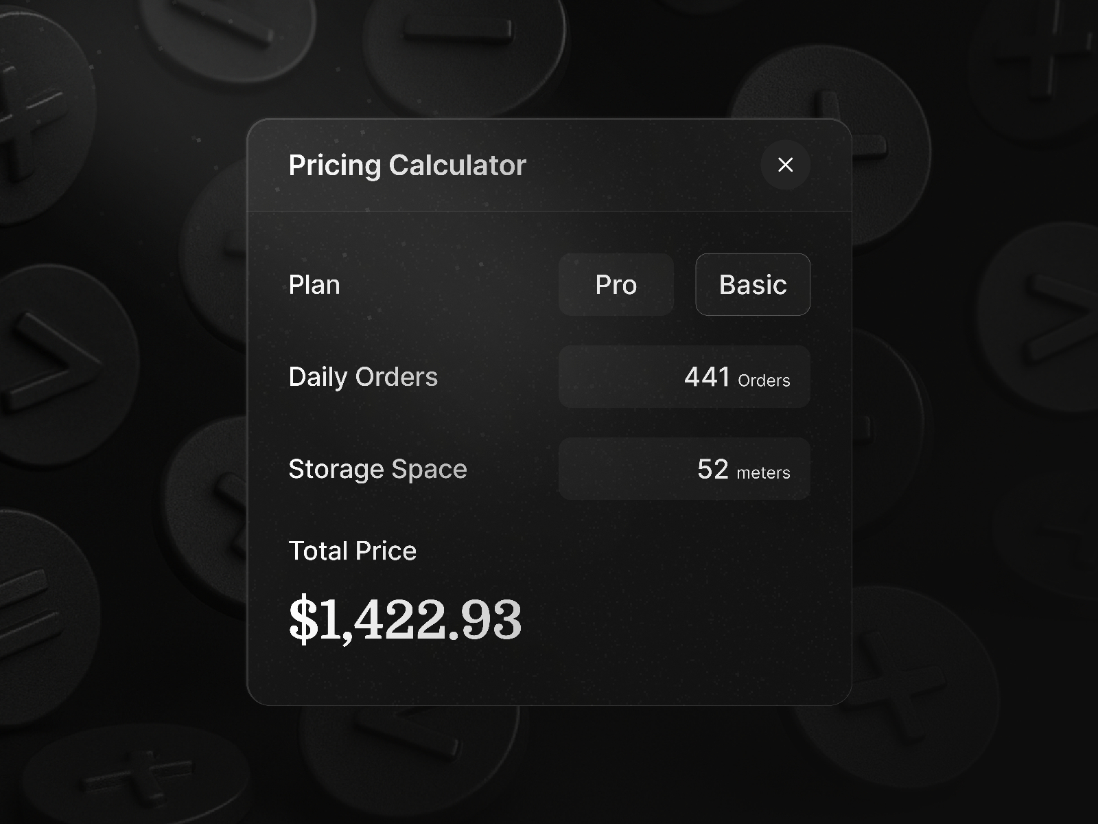 Pricing Calculator preview
