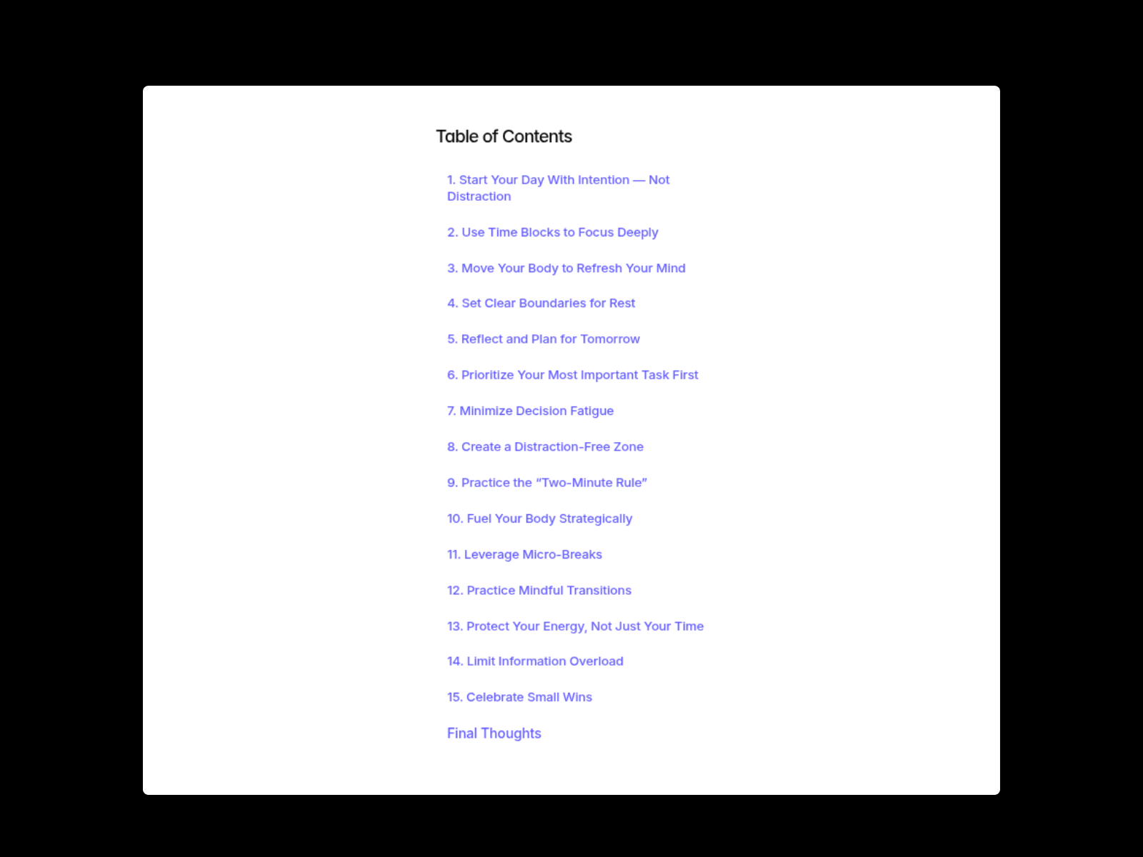Table of Content Pro preview