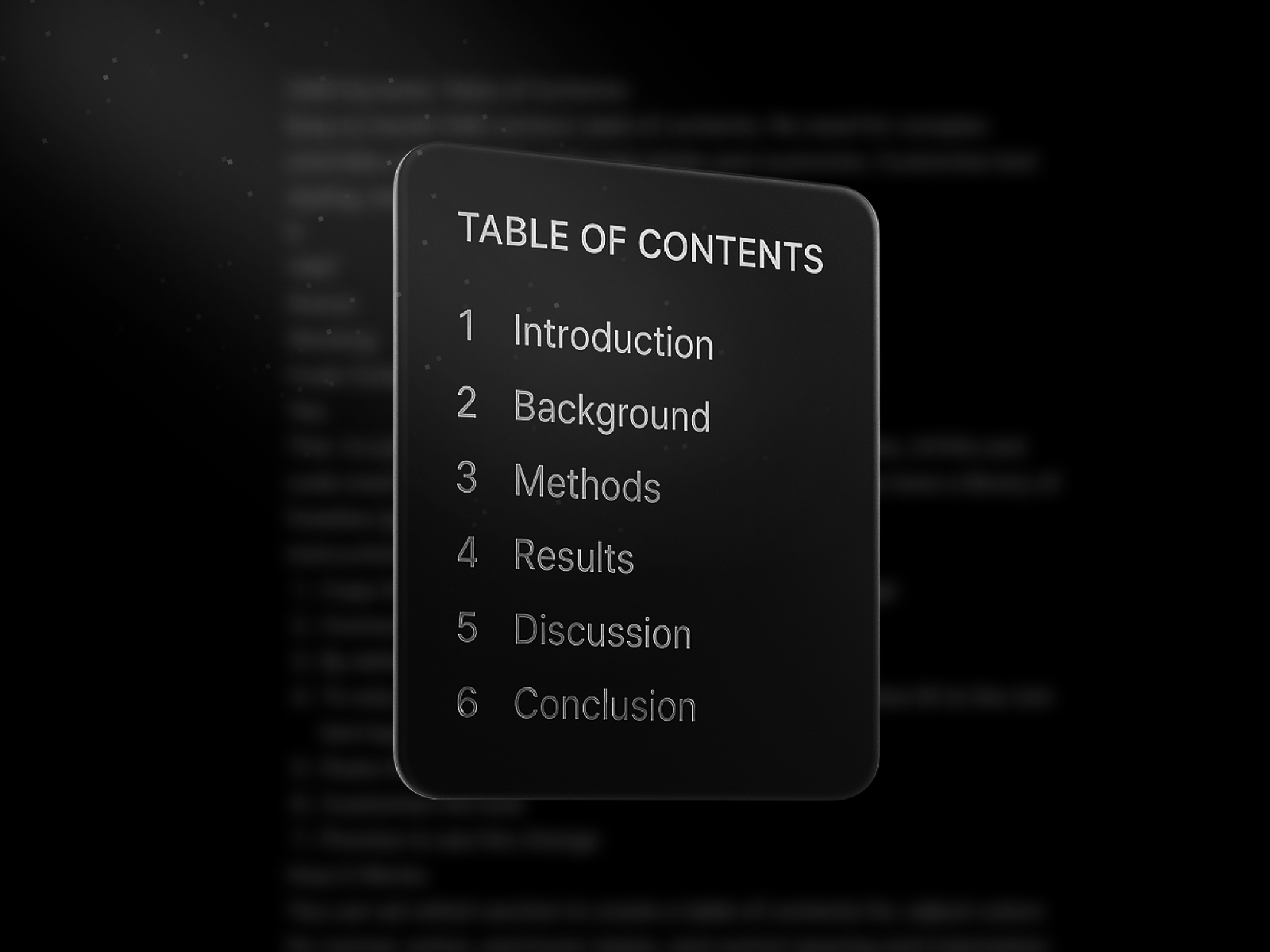 Table of Contents preview