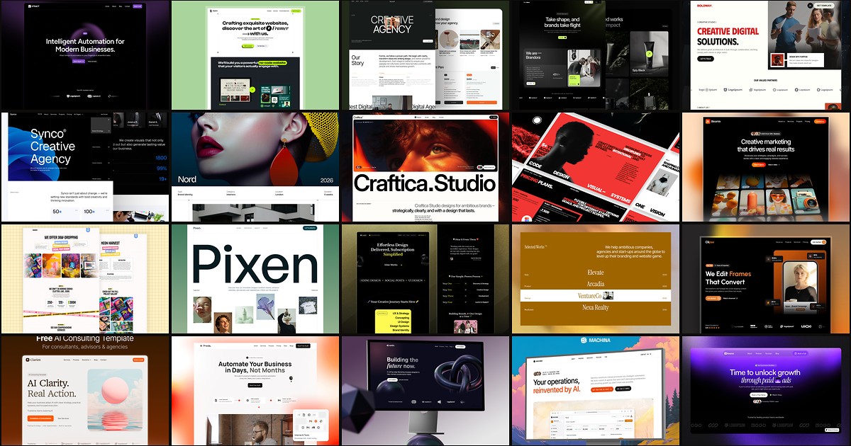 20 Best Agency Framer Templates in 2026 (Ranked) cover