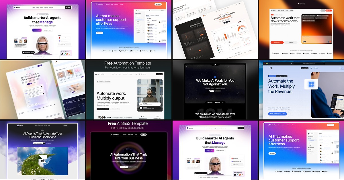 10 Best Free Automation Framer Templates in 2026 cover