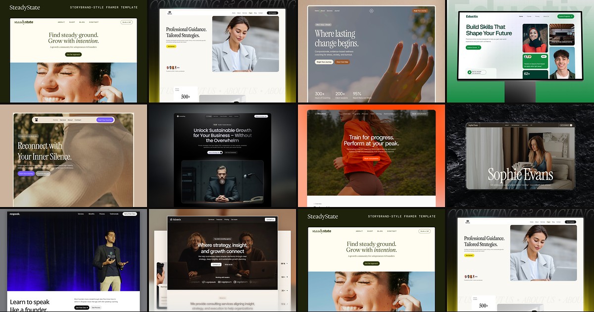 10 Best Free Coaching Framer Templates in 2026 cover