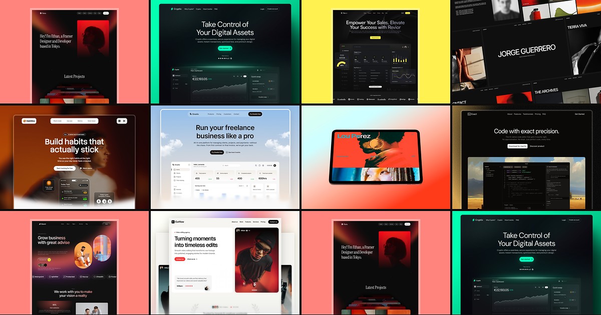 Cover collage for 10 Best Free Framer Templates for the Basic Plan in 2026