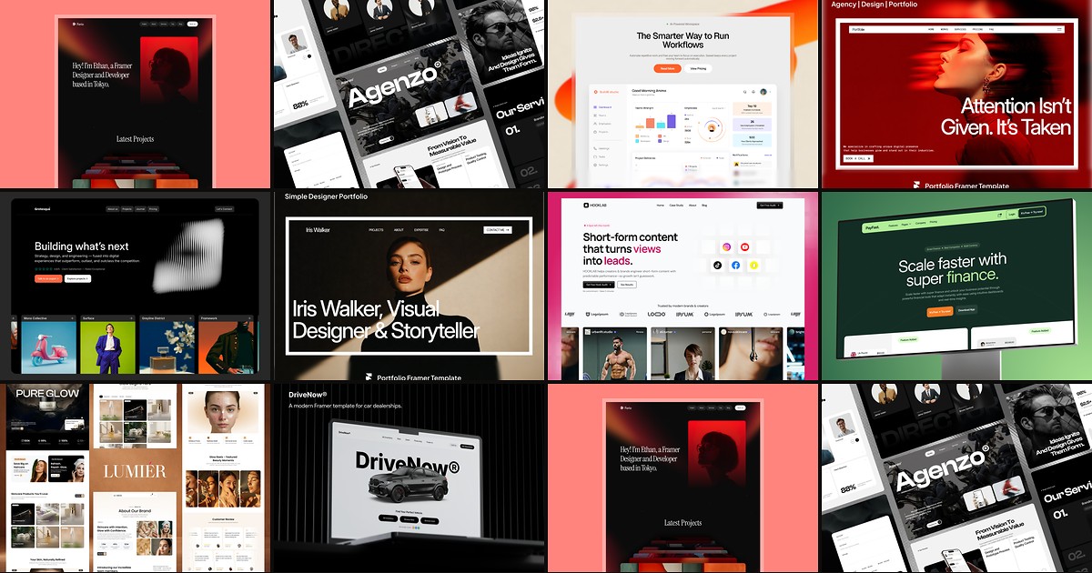 Cover collage for 10 Best Free One-Page Framer Templates in 2026