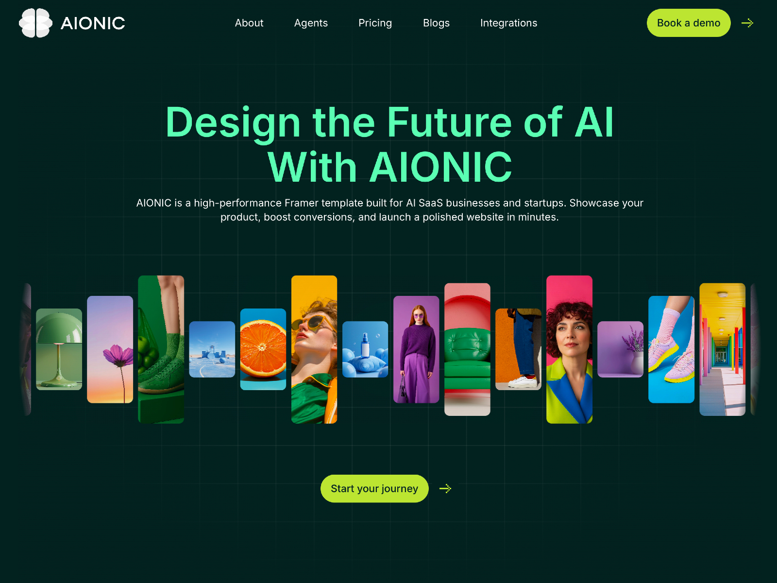 A-IONIC — Free AI SaaS Framer Template preview