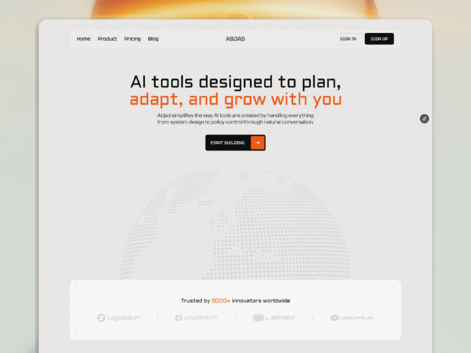 ABJAD — Free Blog Framer Template preview