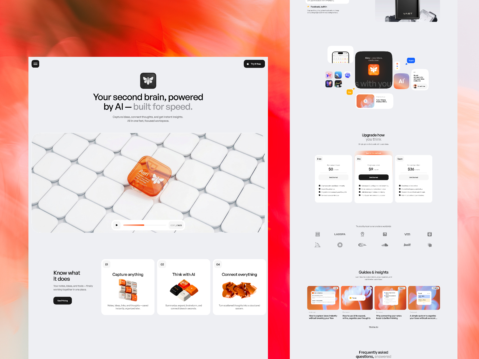 Aeiry — Free Productivity SaaS Framer Template preview