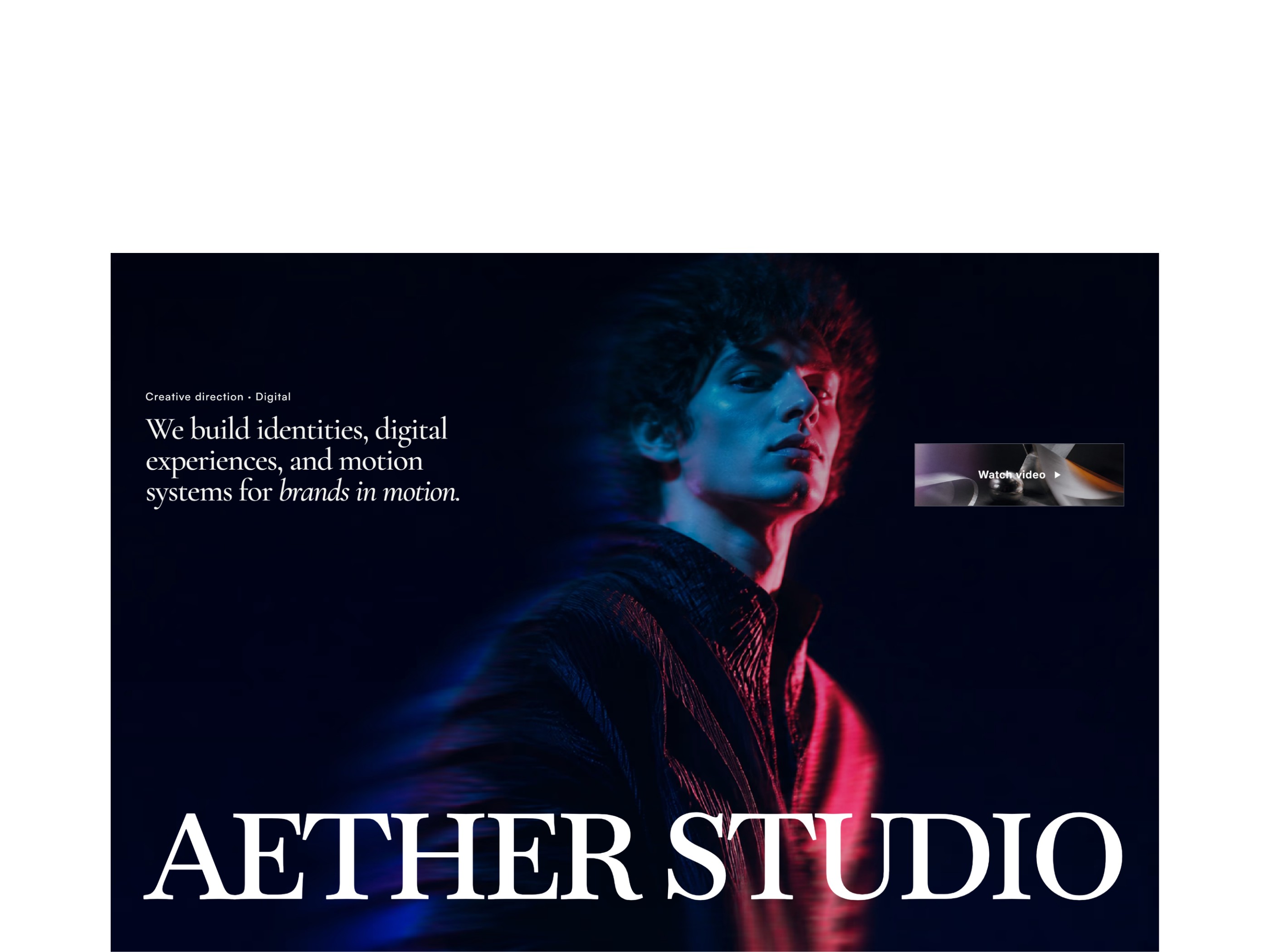 Aether Studio: Free Portfolio Website Template by VMake Studios — Free Portfolio Framer Template preview
