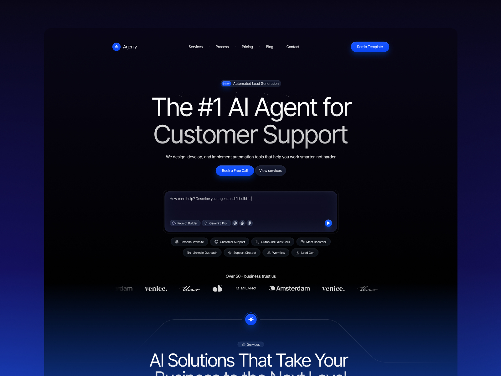 Agenly — Free SaaS Framer Template preview