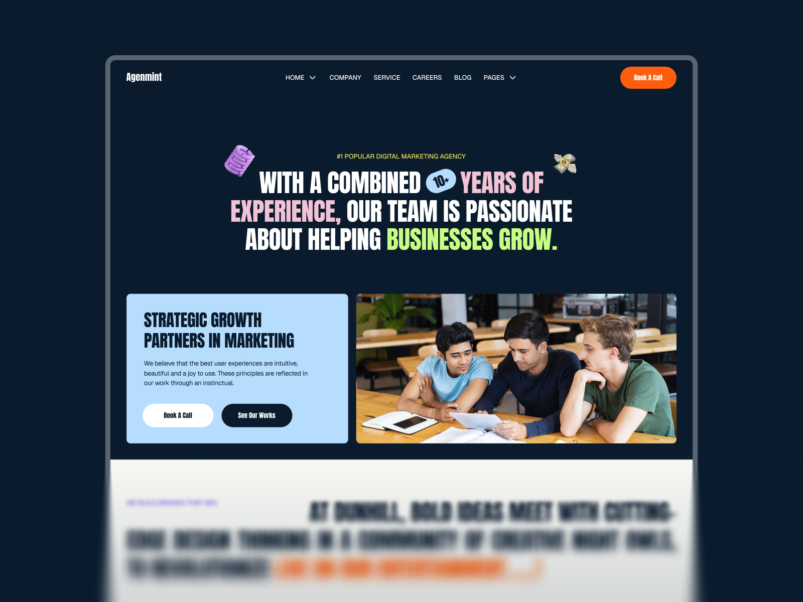 Agenmint — Free SEO & Digital Marketing Agency Framer Template preview