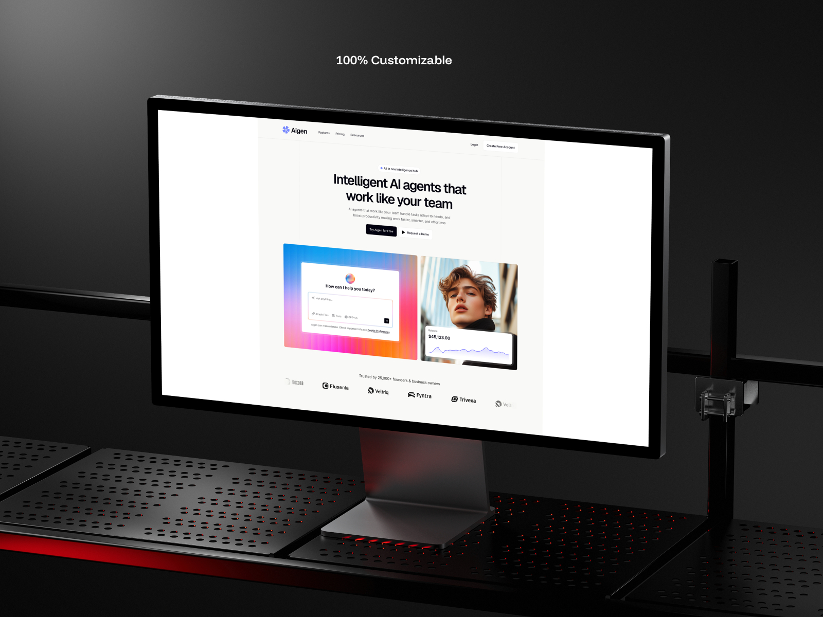 Agenn — Free AI SaaS Startup Framer Template preview