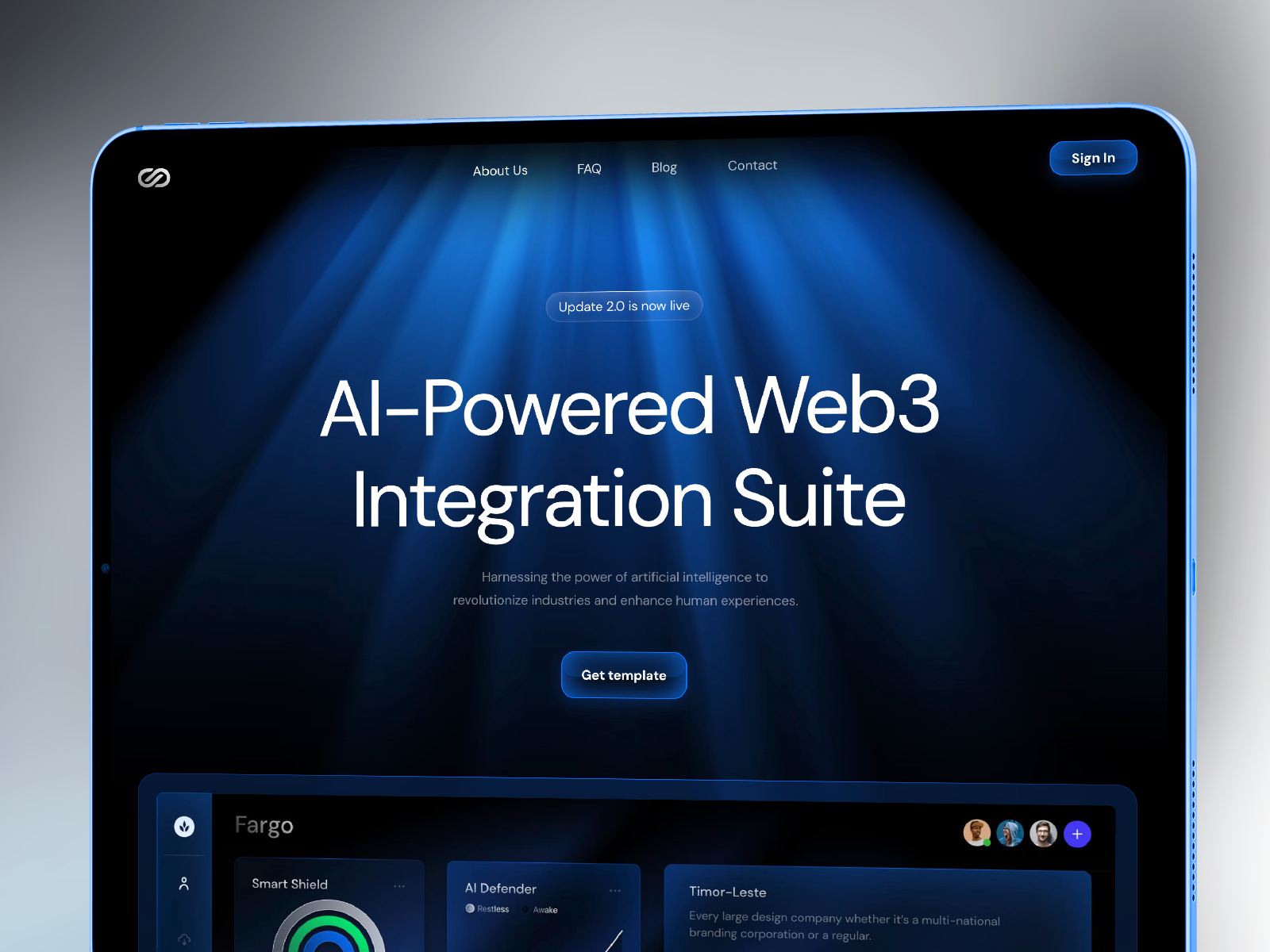 Agentcore: Free AI Website Template by Mara Furqaan — Free SaaS Framer Template preview