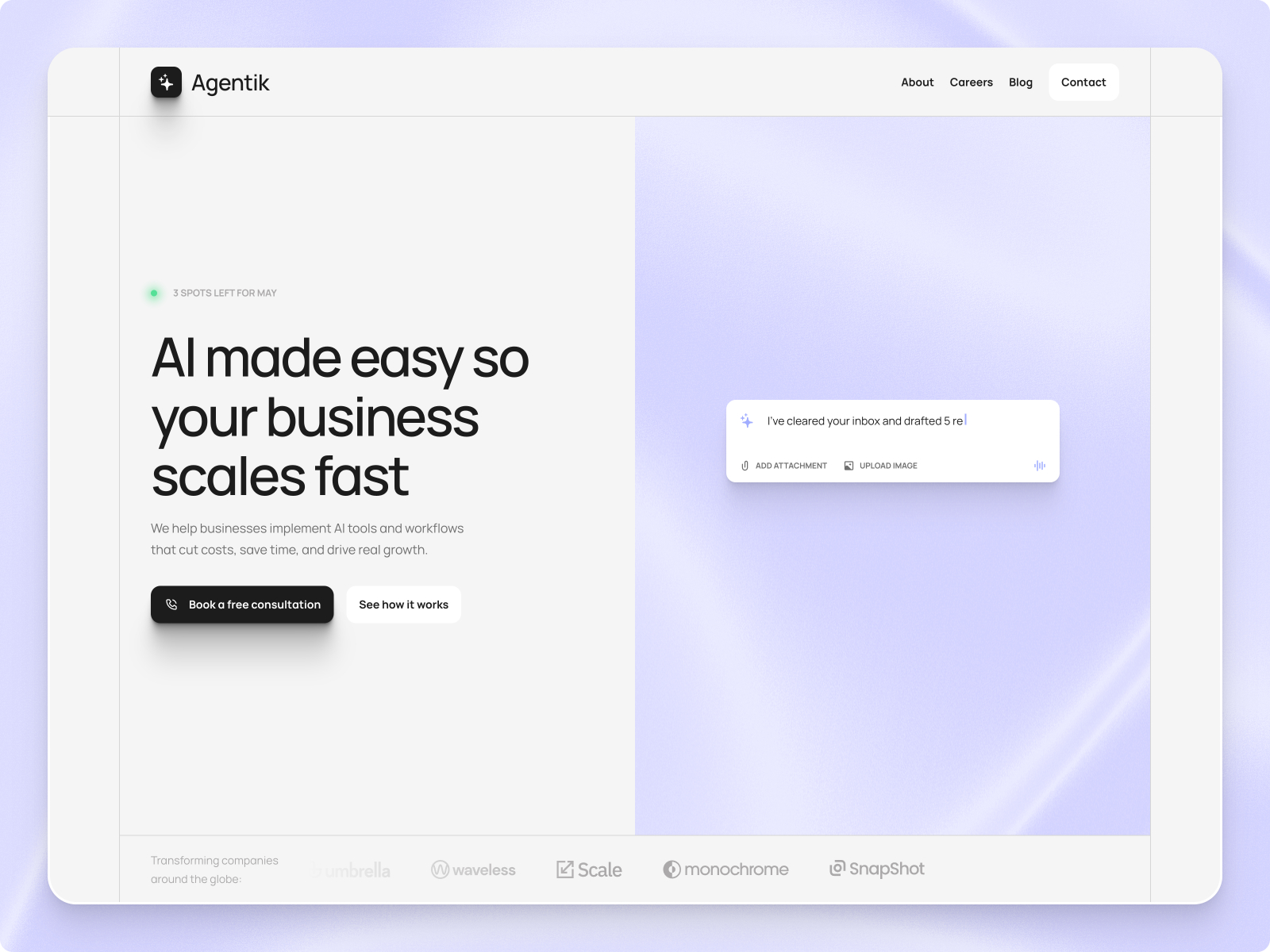 Agentik — Free Automotive Framer Template preview