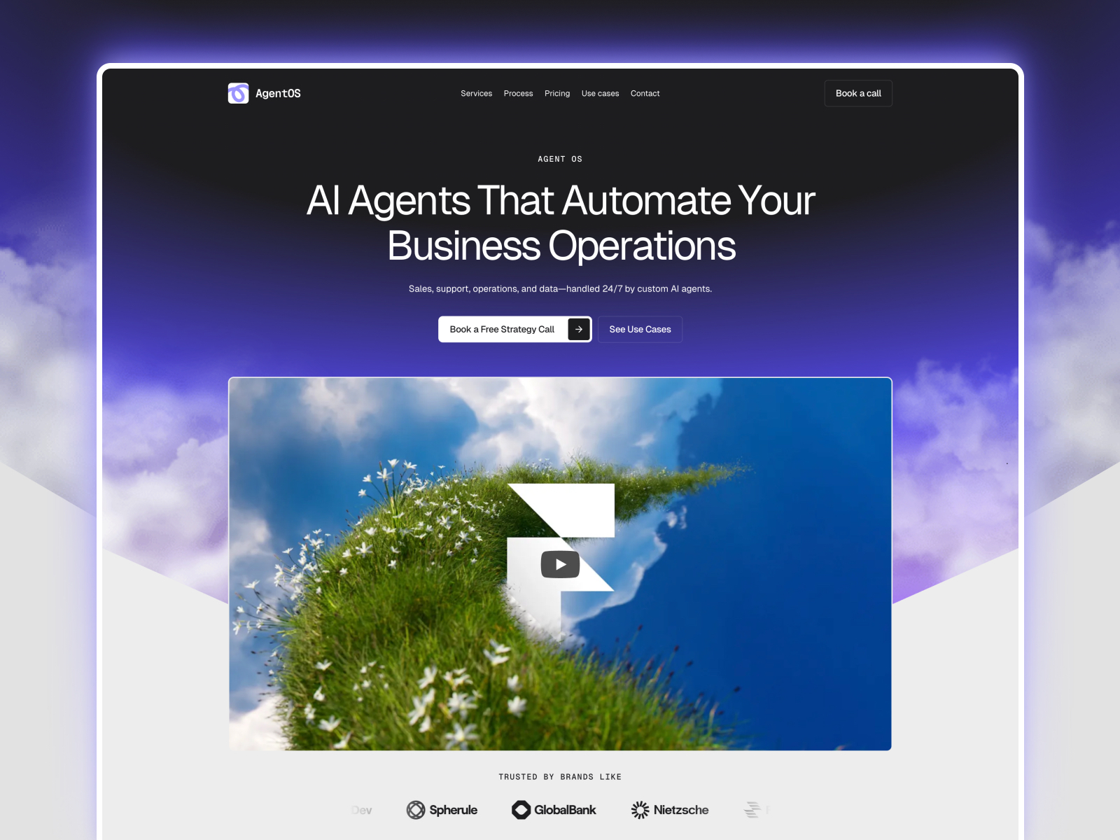 AgentOS — Free AI Agents Framer Template preview