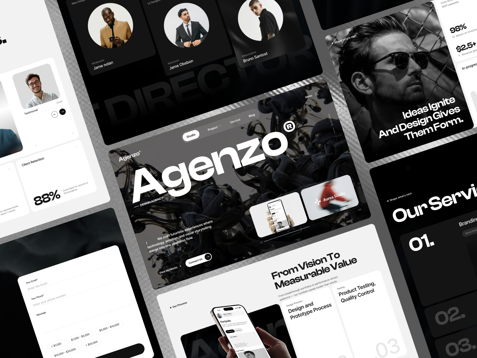 Agenzo — Free Portfolio Framer Template preview