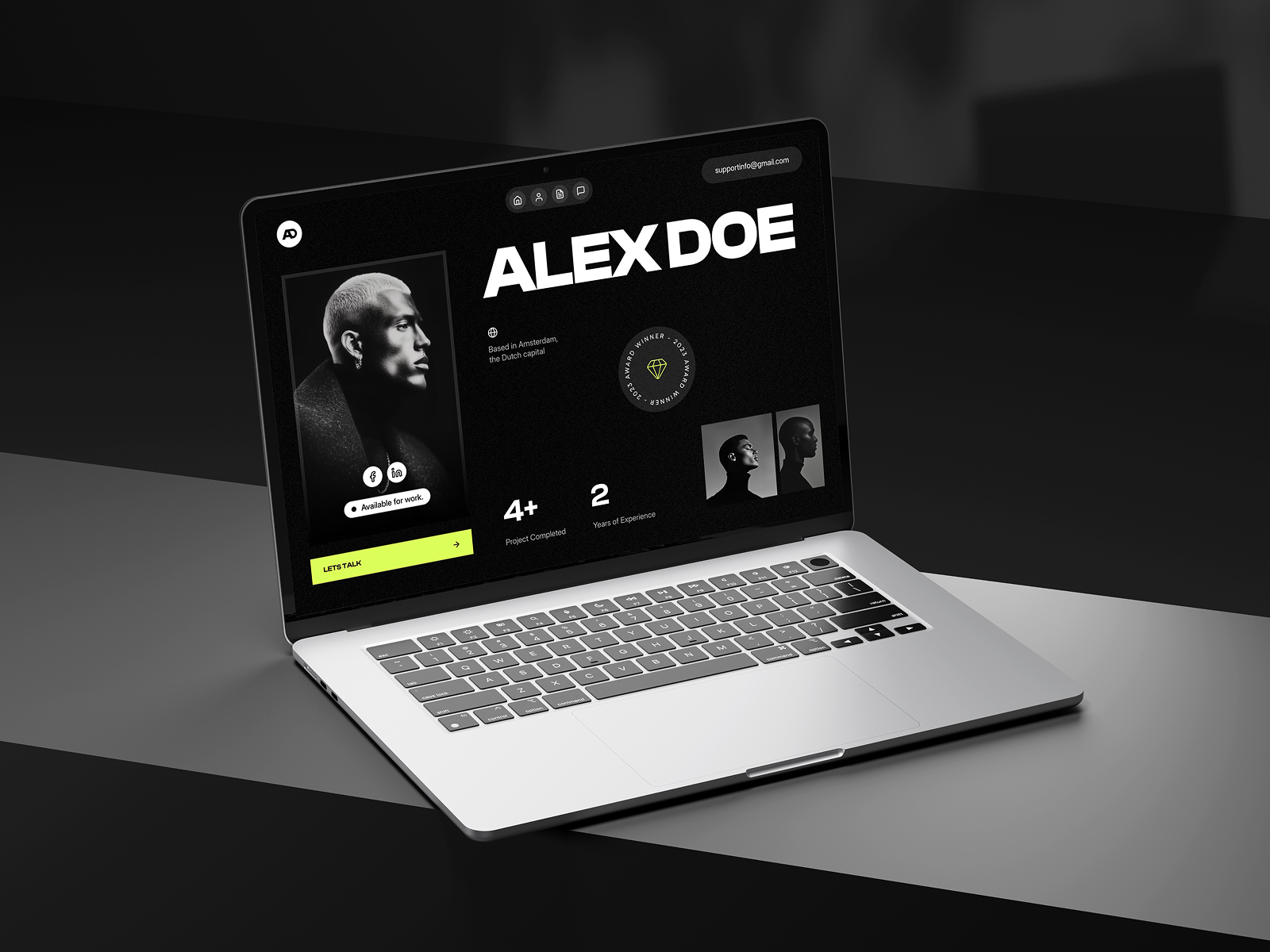 Alex Doe — Free Personal Portfolio Framer Template preview