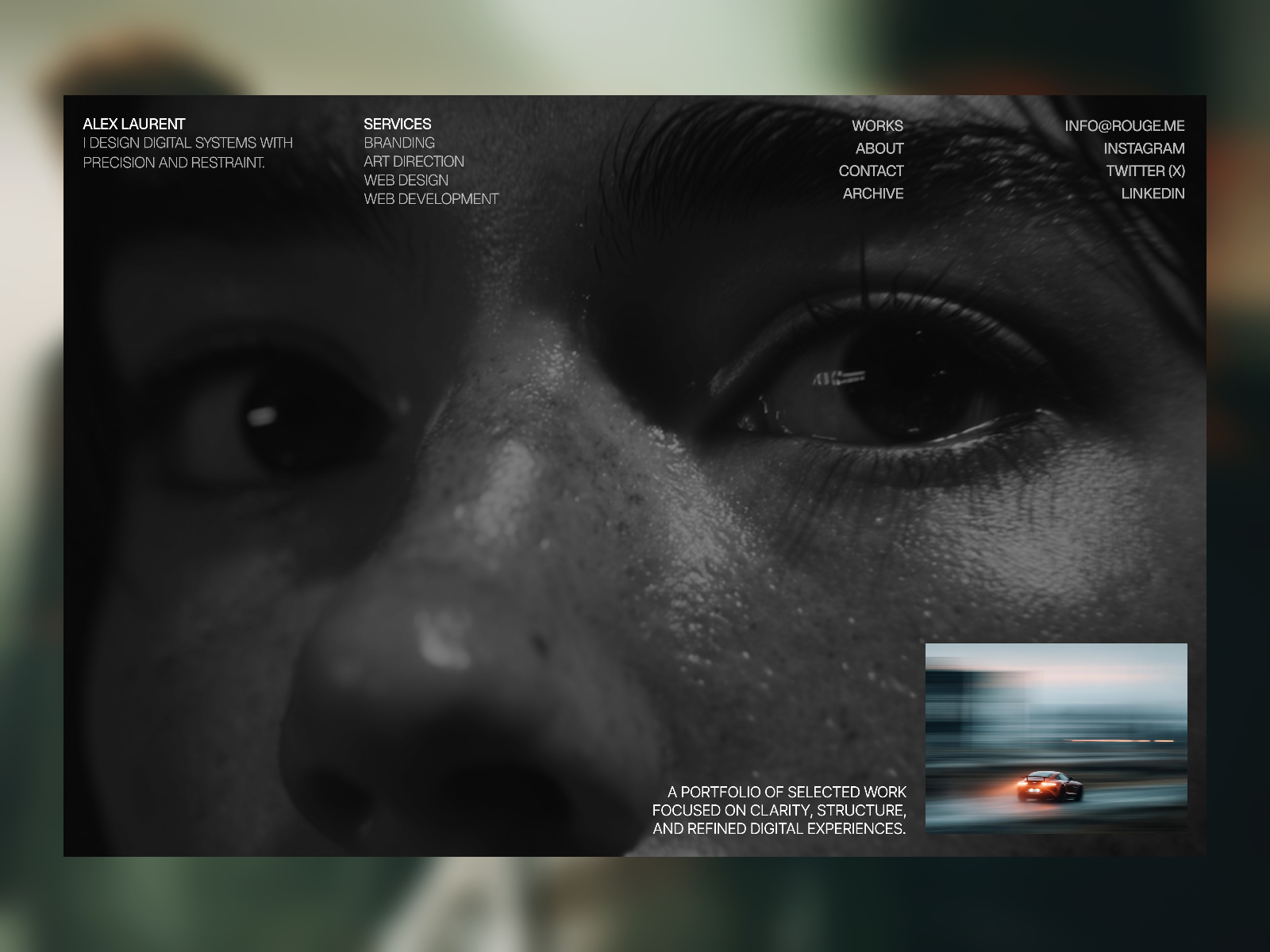Alex Laurent — Free Portfolio Framer Template preview