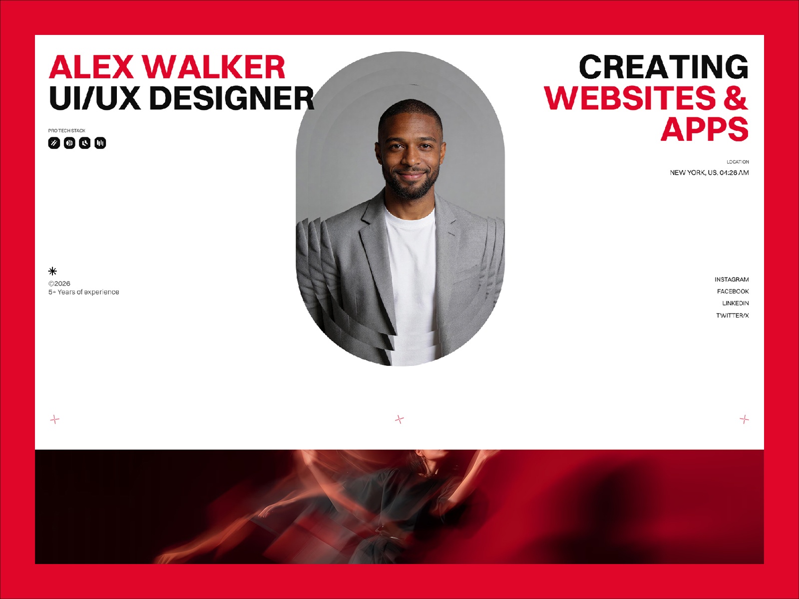 Alex W — Free Creative Portfolio Framer Template preview