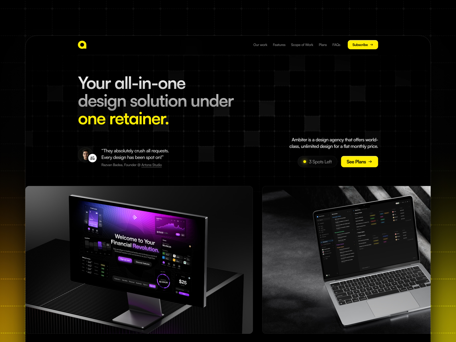Ambiter — Free Design Agency Landing Framer Template preview