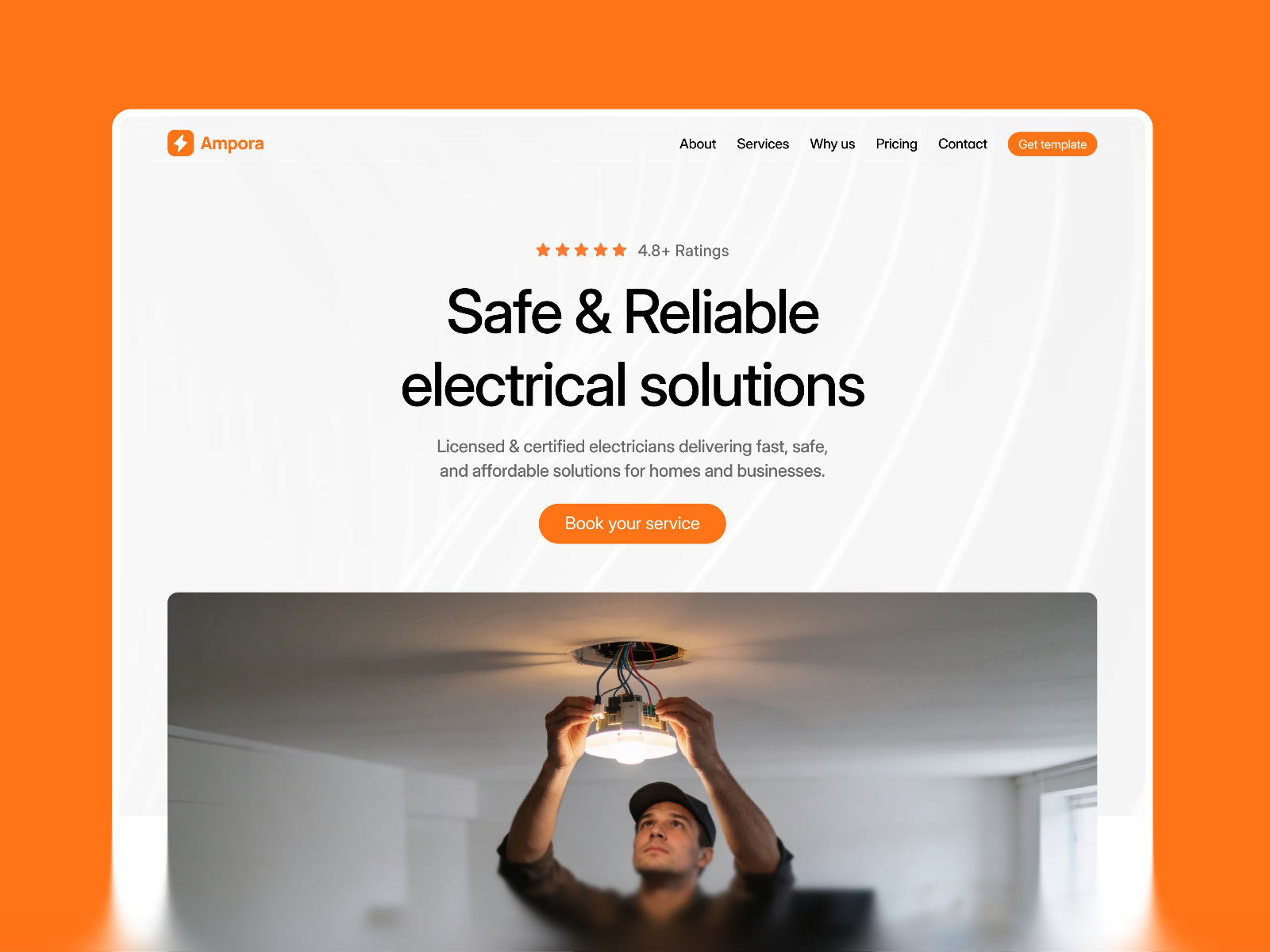 Ampora — Free Home Services Framer Template preview