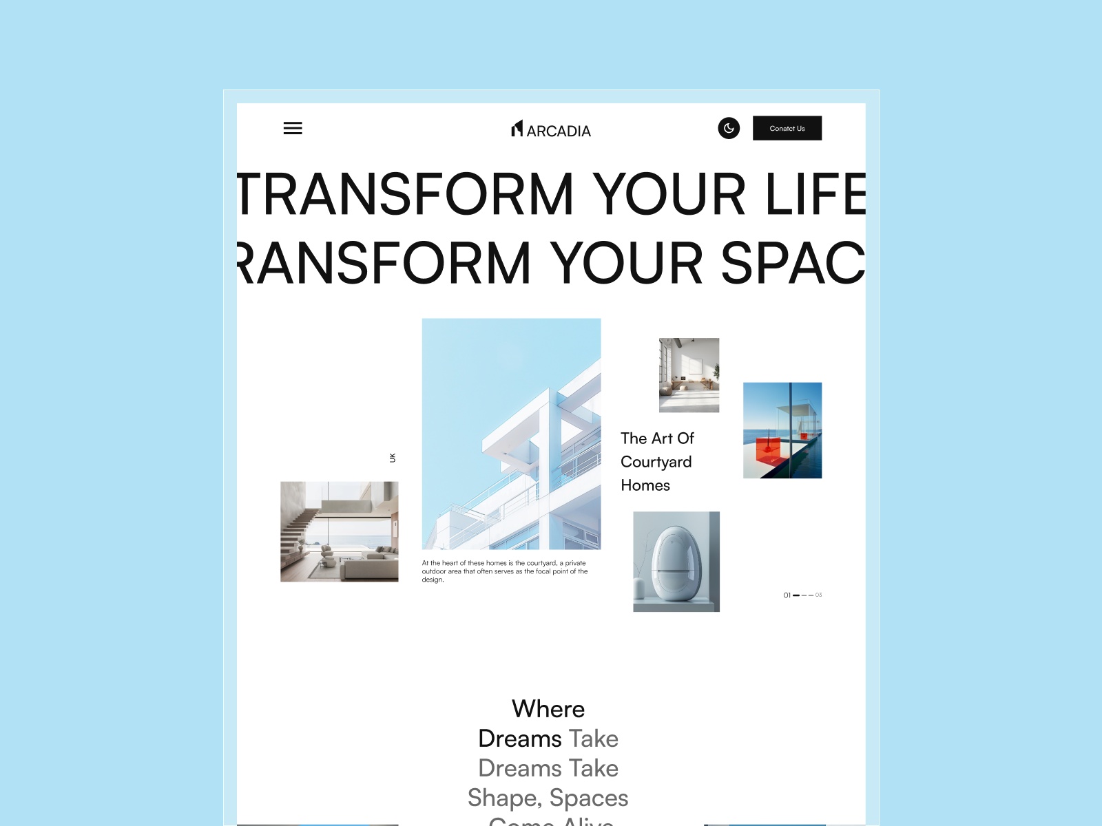 Arcadia — Free Real Estate & Architecture Framer Template preview