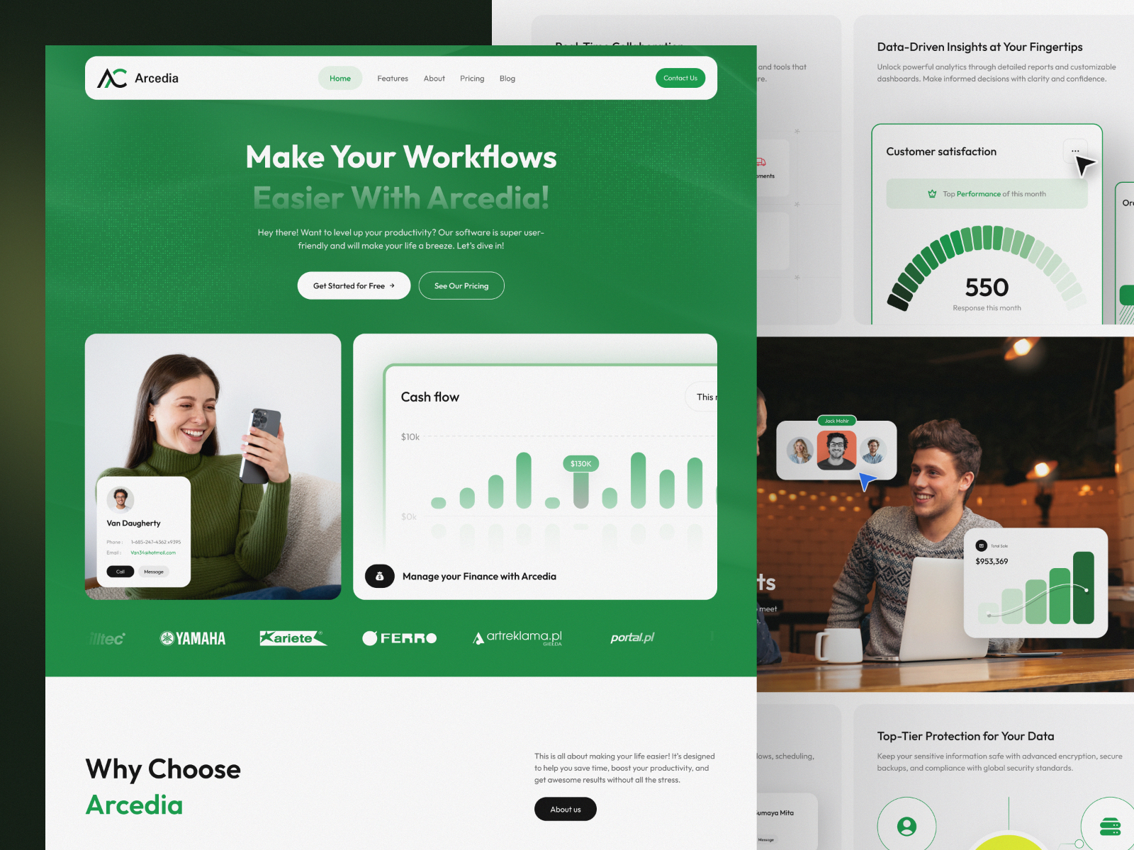 Arcedia — Free Multi-Layout SaaS Framer Template preview