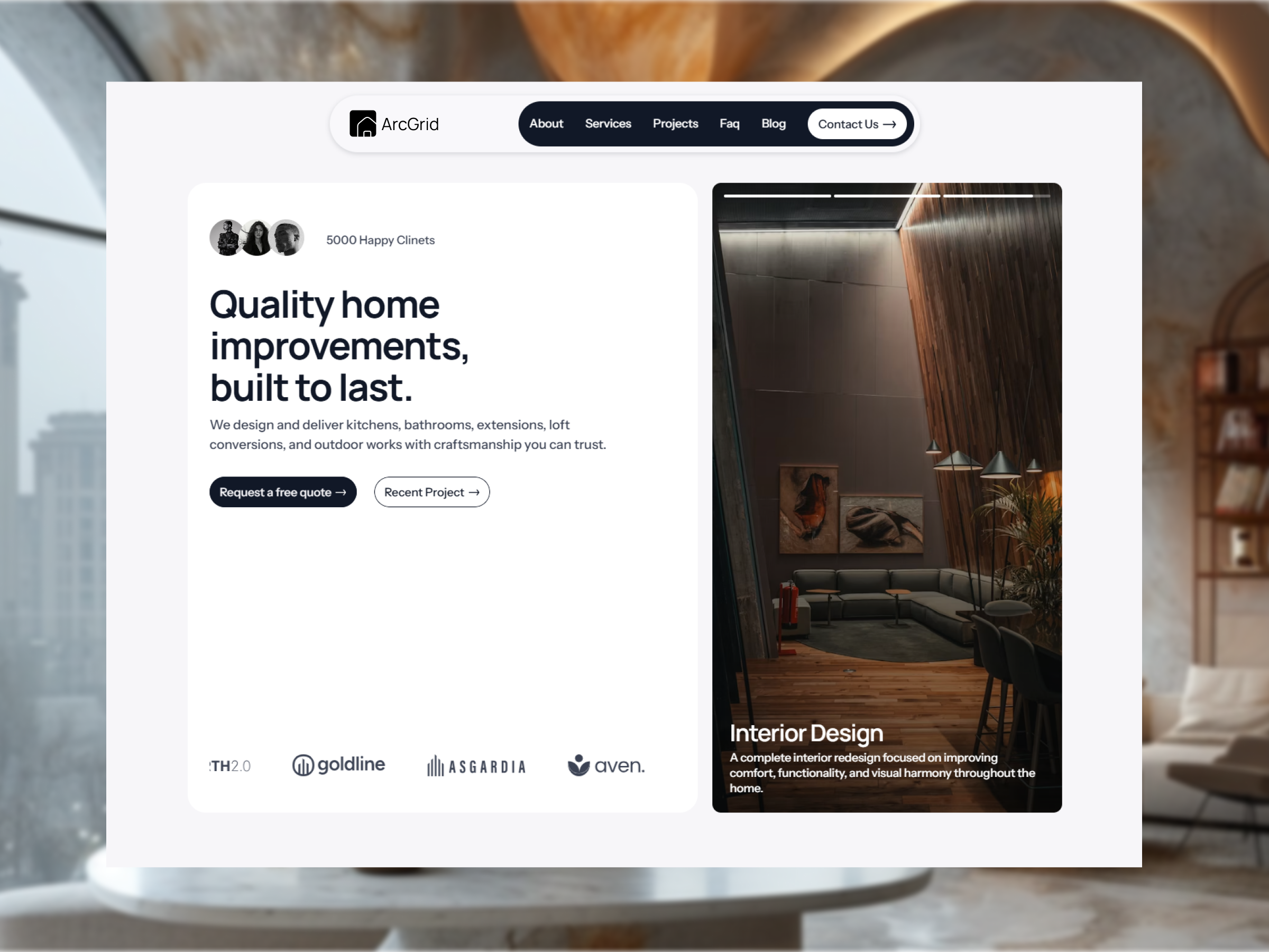 ArcGrid — Free Architecture Website Template by Saiful Islam — Free Dental Template for Framer by Saiful Islam preview