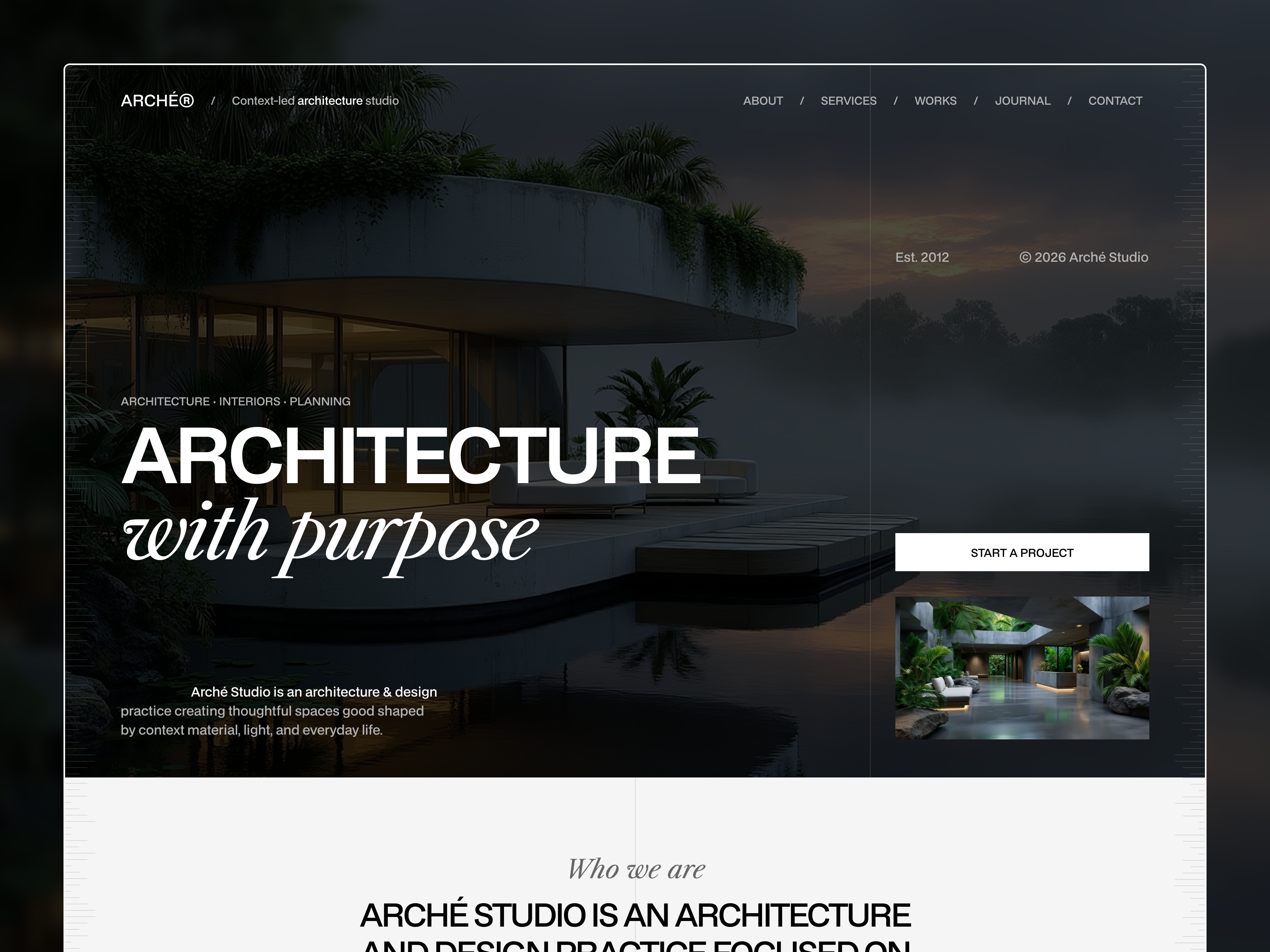 ARCHÉ® Studio — Free Architecture Template for Framer preview