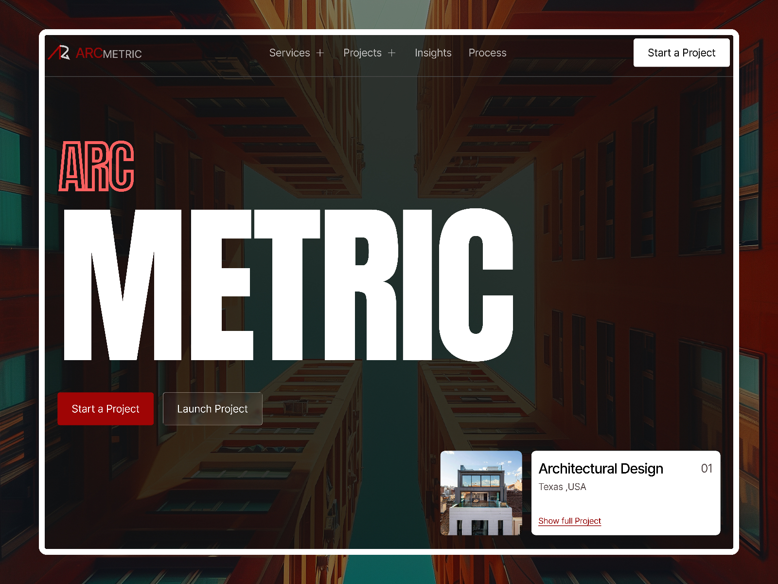Arcmetric — Free Architecture Framer Template preview