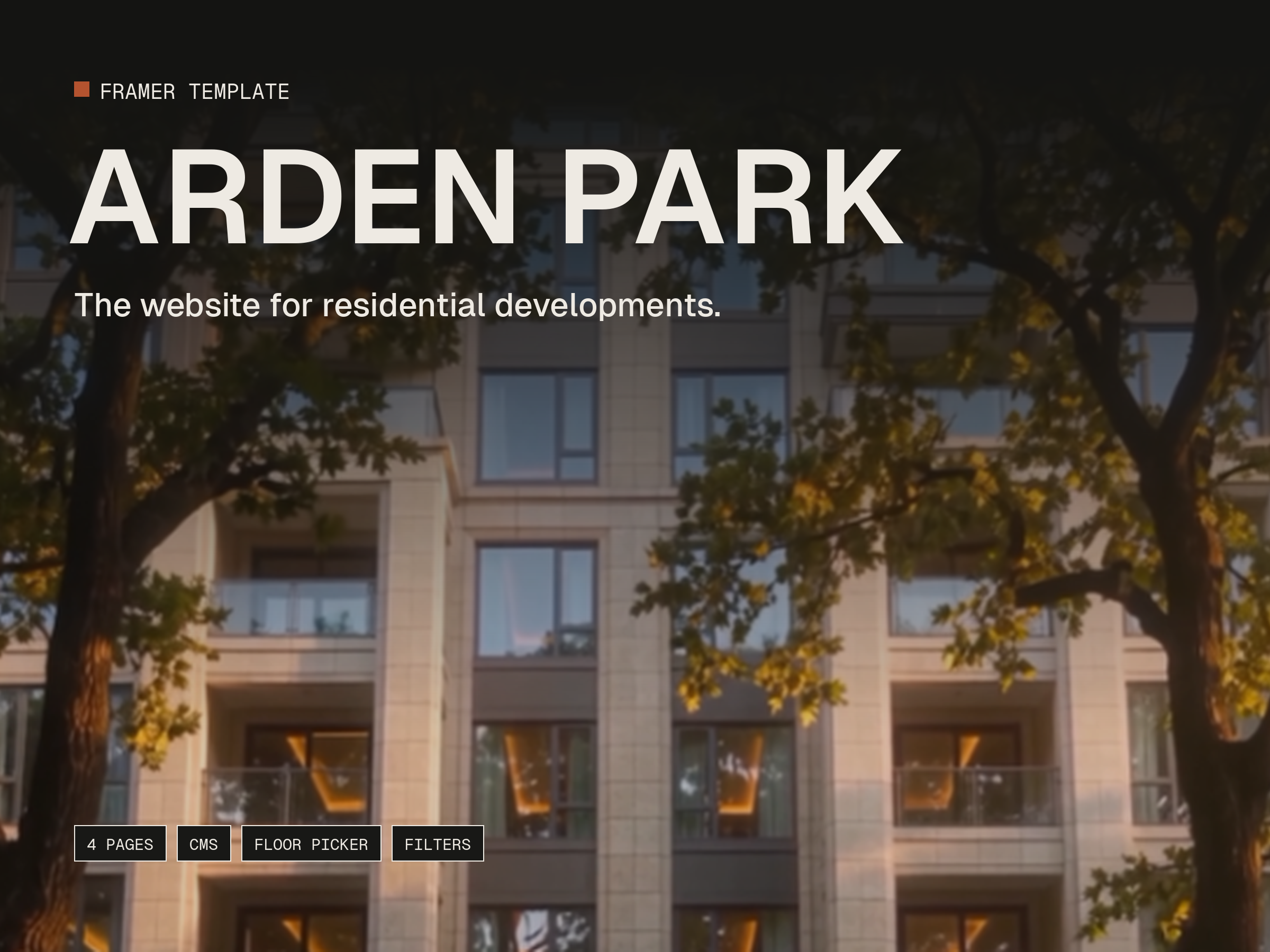 Arden Park — Free Real Estate Template for Framer preview