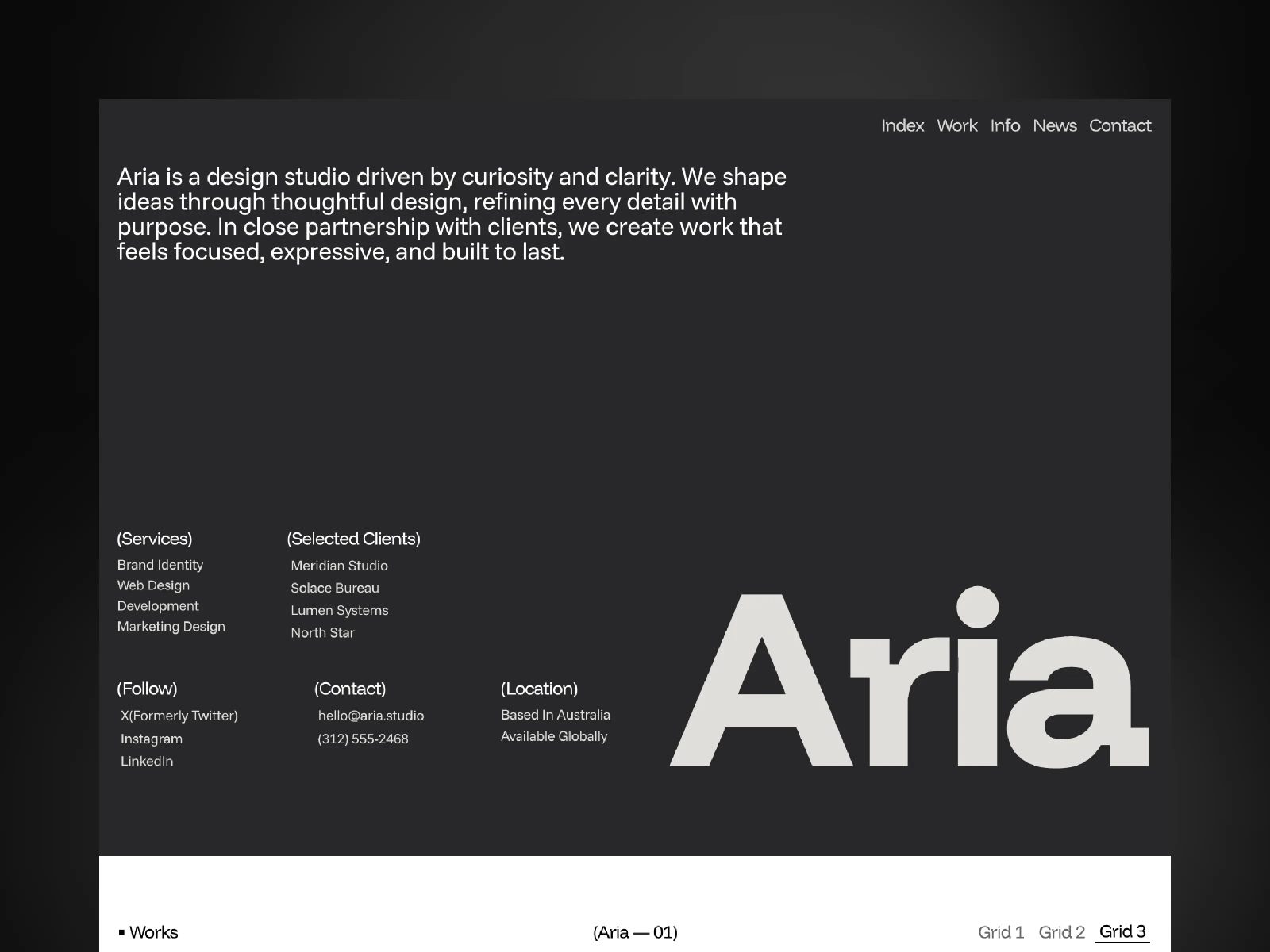 Aria — Free Agency Framer Template preview
