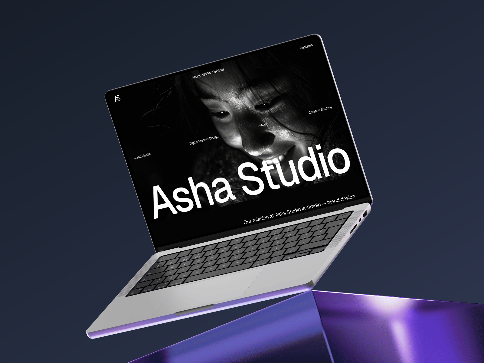 Asha Studio — Free Dark Agency Framer Template preview