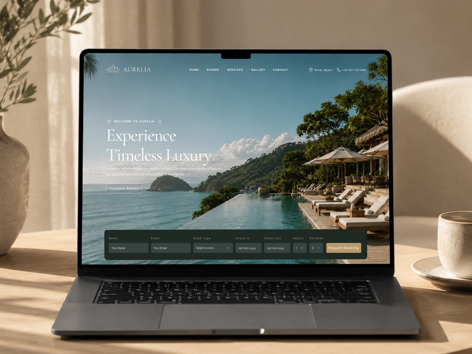 Aurelia Hotel: Free Real Estate Website Template by Slashdown — Free Real Estate Framer Template preview