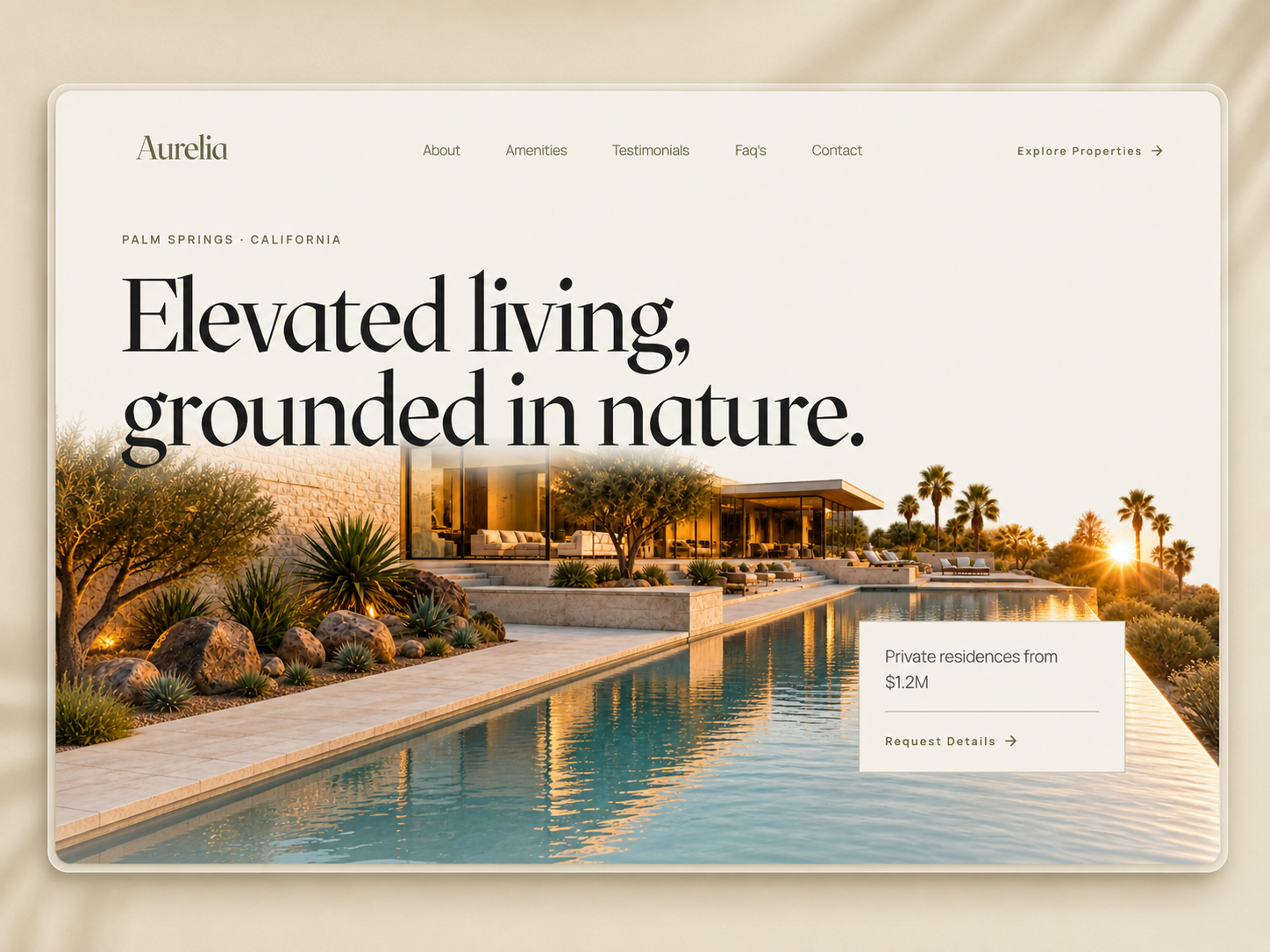 Aureliarealestate: Free Portfolio Website Template by Richa Jha — Free Real Estate Framer Template preview