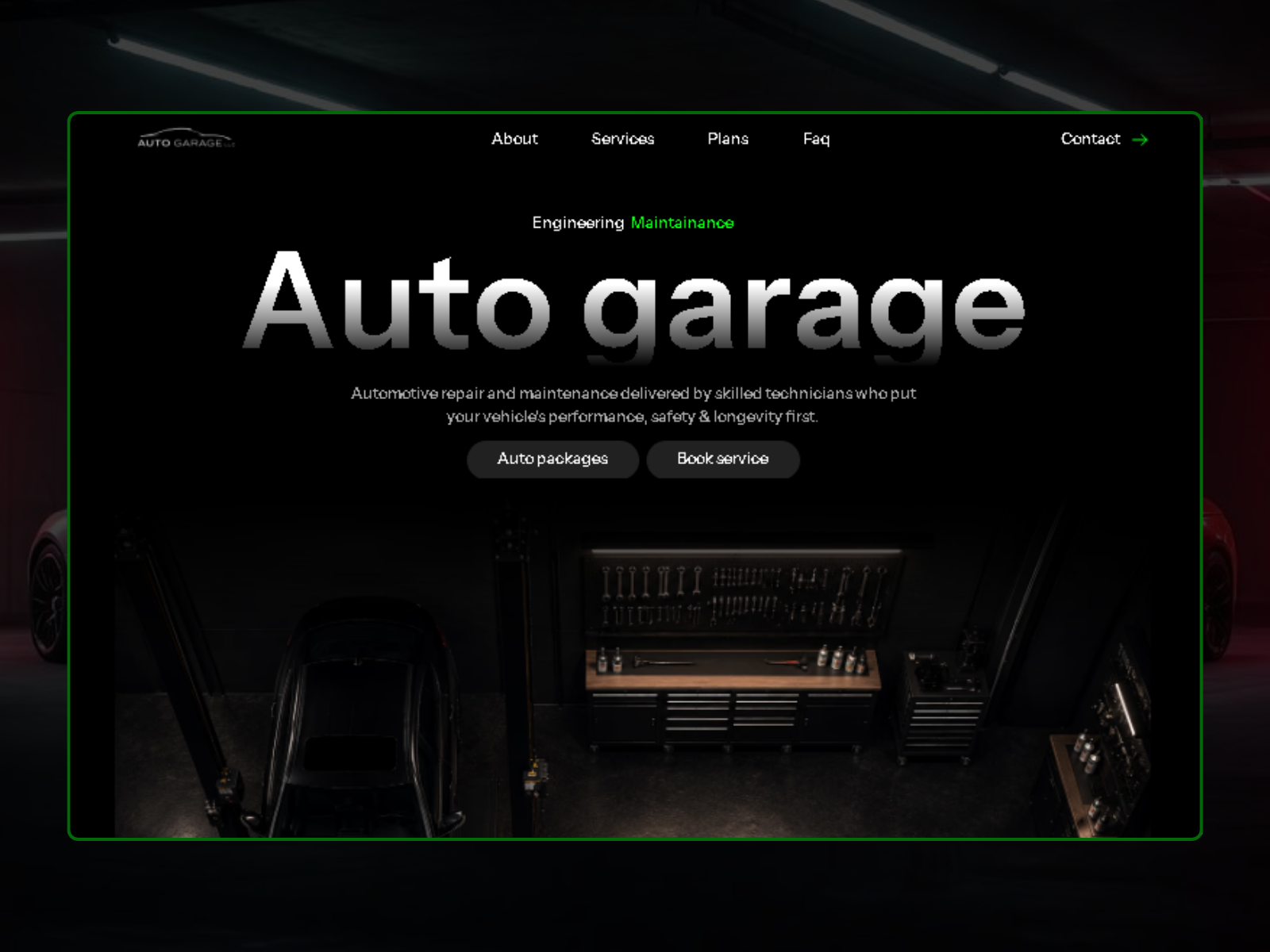 Auto garage — Free Car &amp; Auto Website Template by Sinax — Free Automotive Template for Framer by Sinax preview