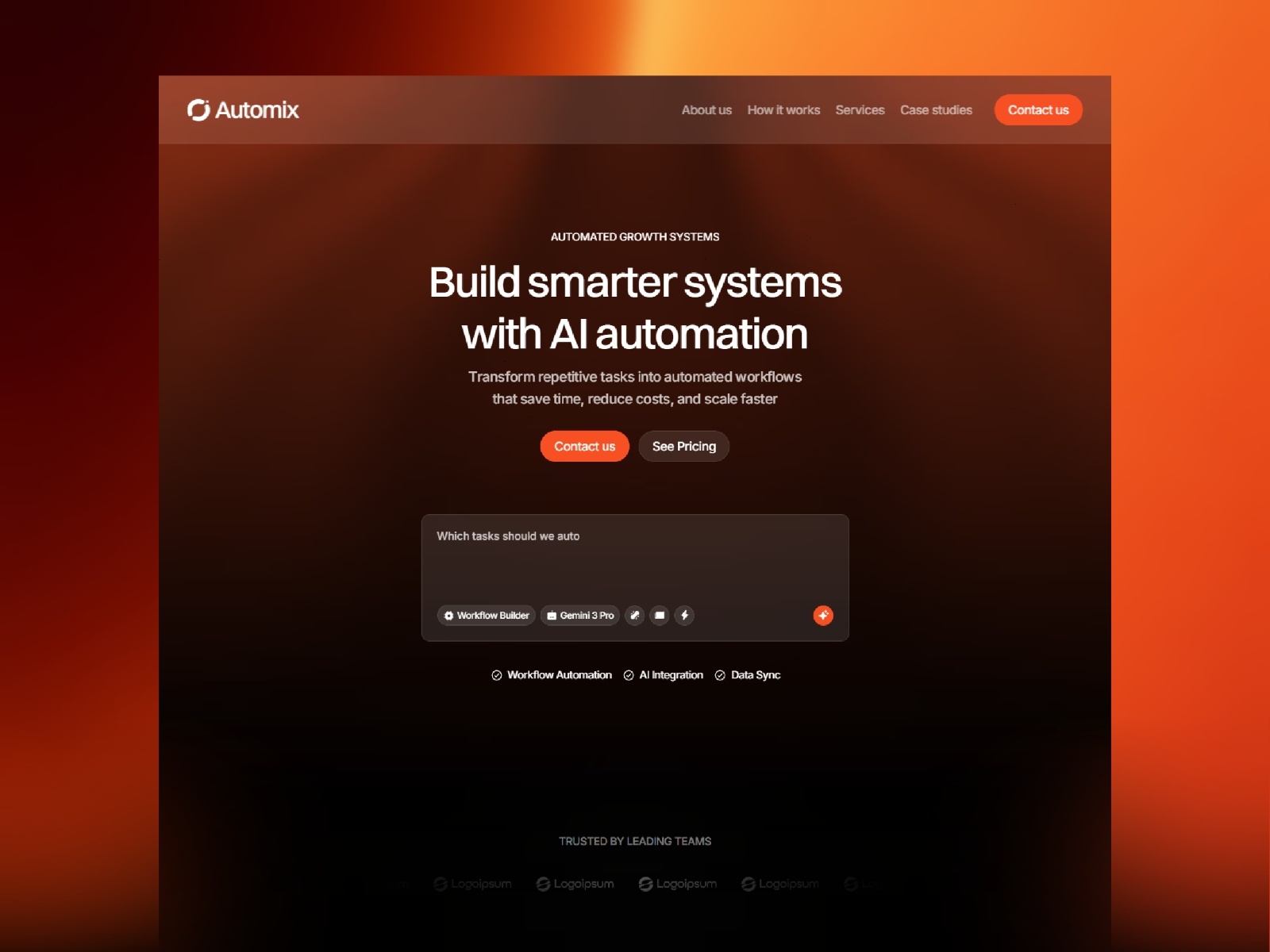 Automix — Free AI Automation Agency Framer Template preview