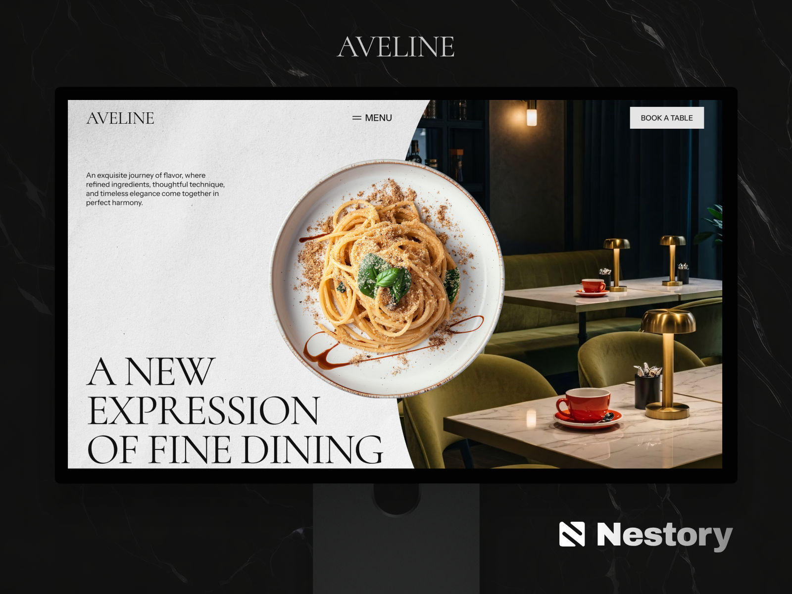 Aveline Dining — Free Food Framer Template preview