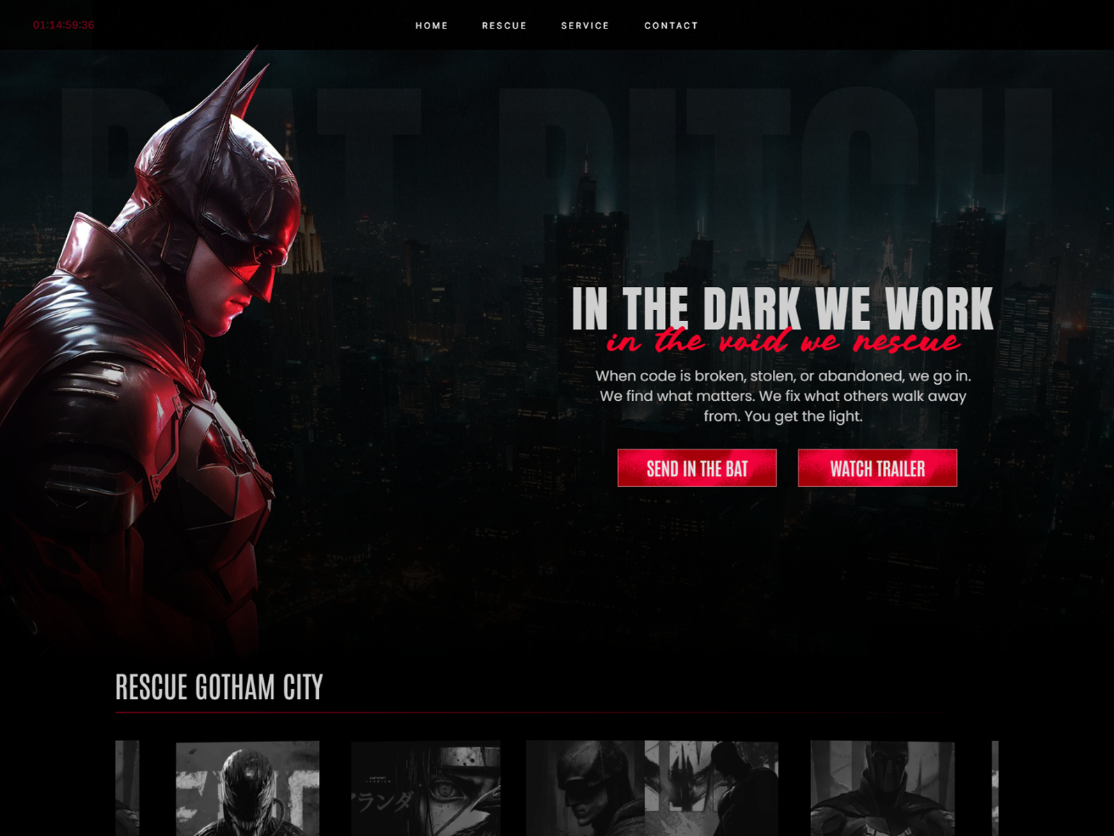 Batman Landing — Free Landing Page Framer Template preview