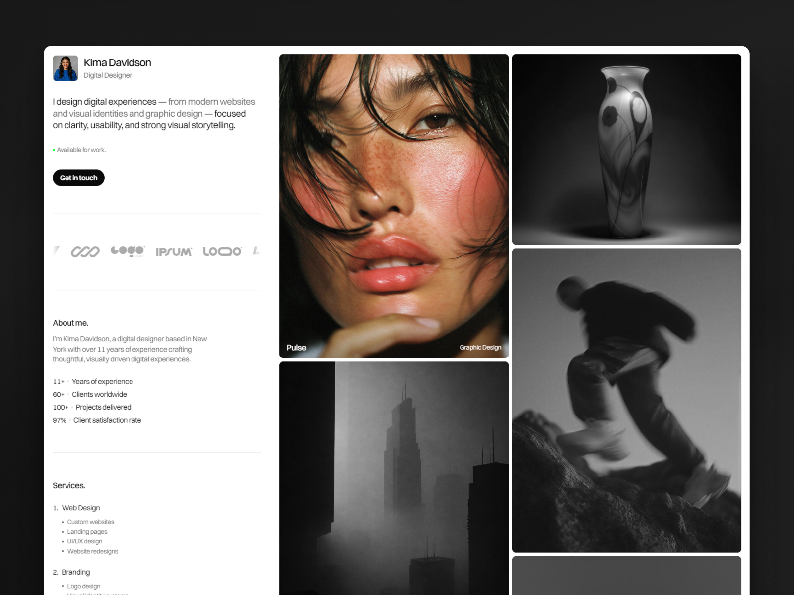 Bento Folioo: Free Portfolio Website Template by Rok Verčko — Free Portfolio Framer Template preview