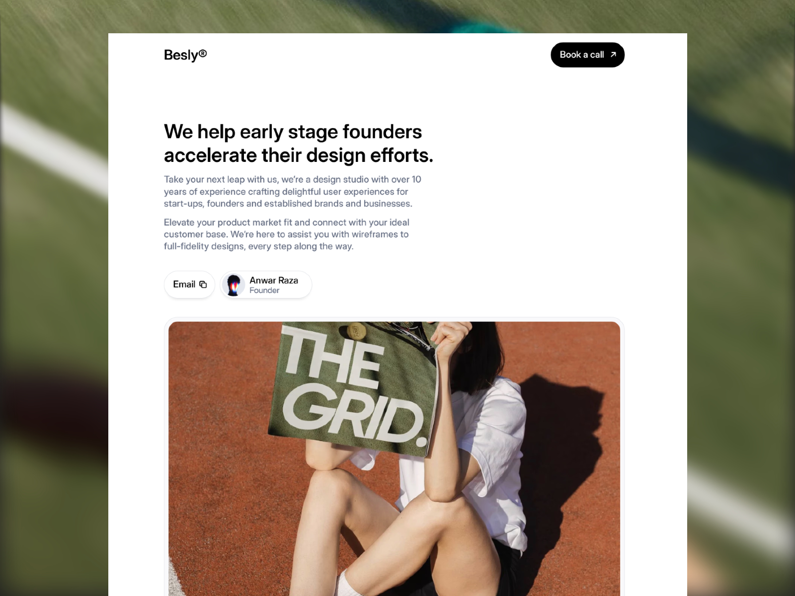 Besly — Free Portfolio Framer Template preview