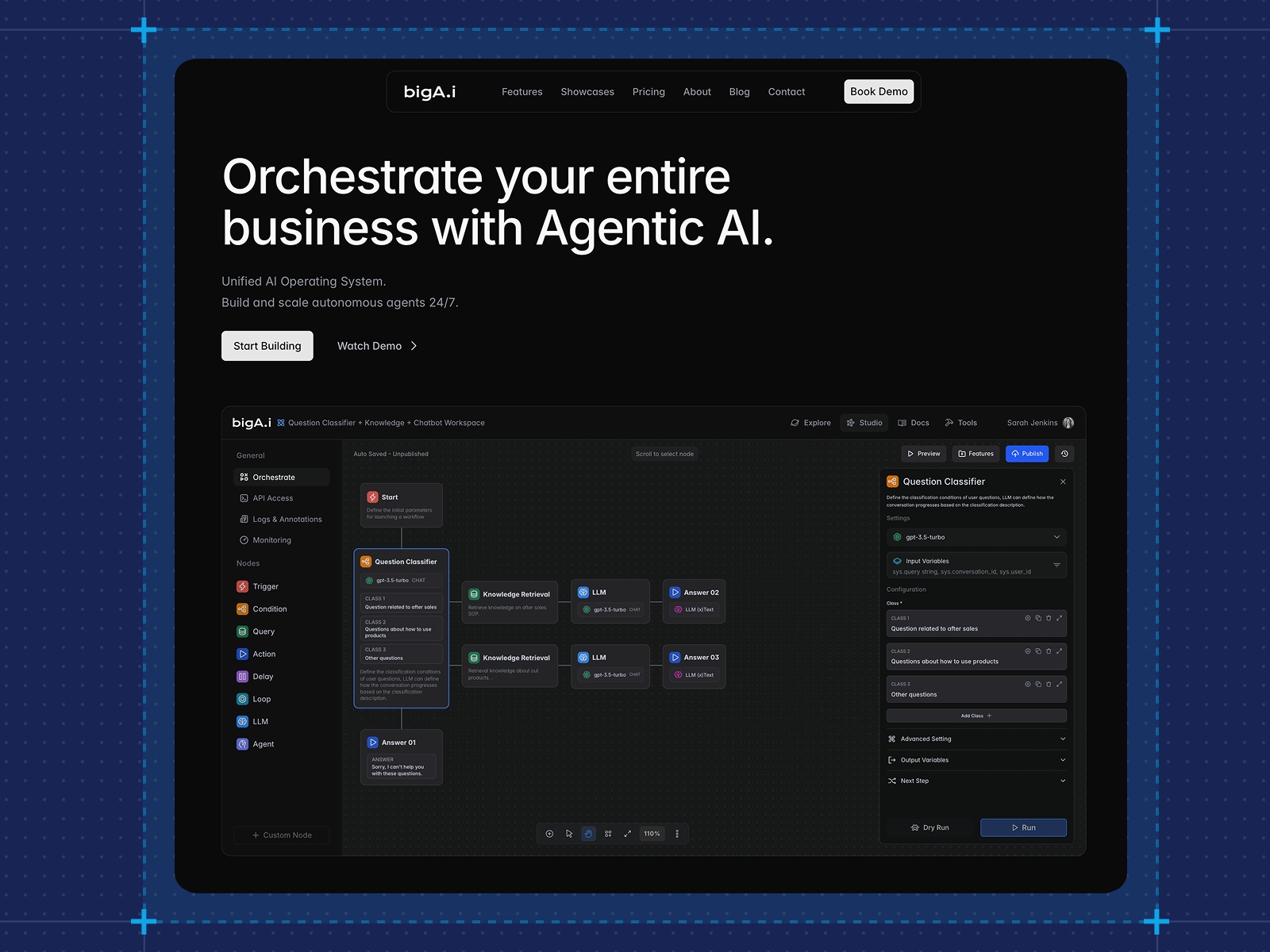 bigA.i - Free SaaS Framer Template preview