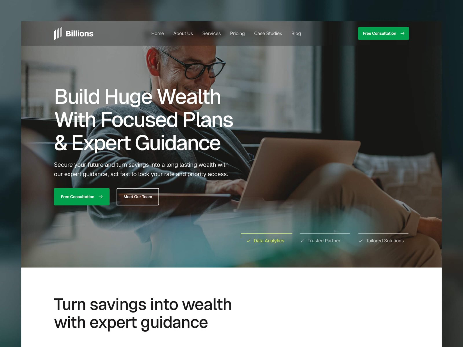 Billions — Free Finance Framer Template preview