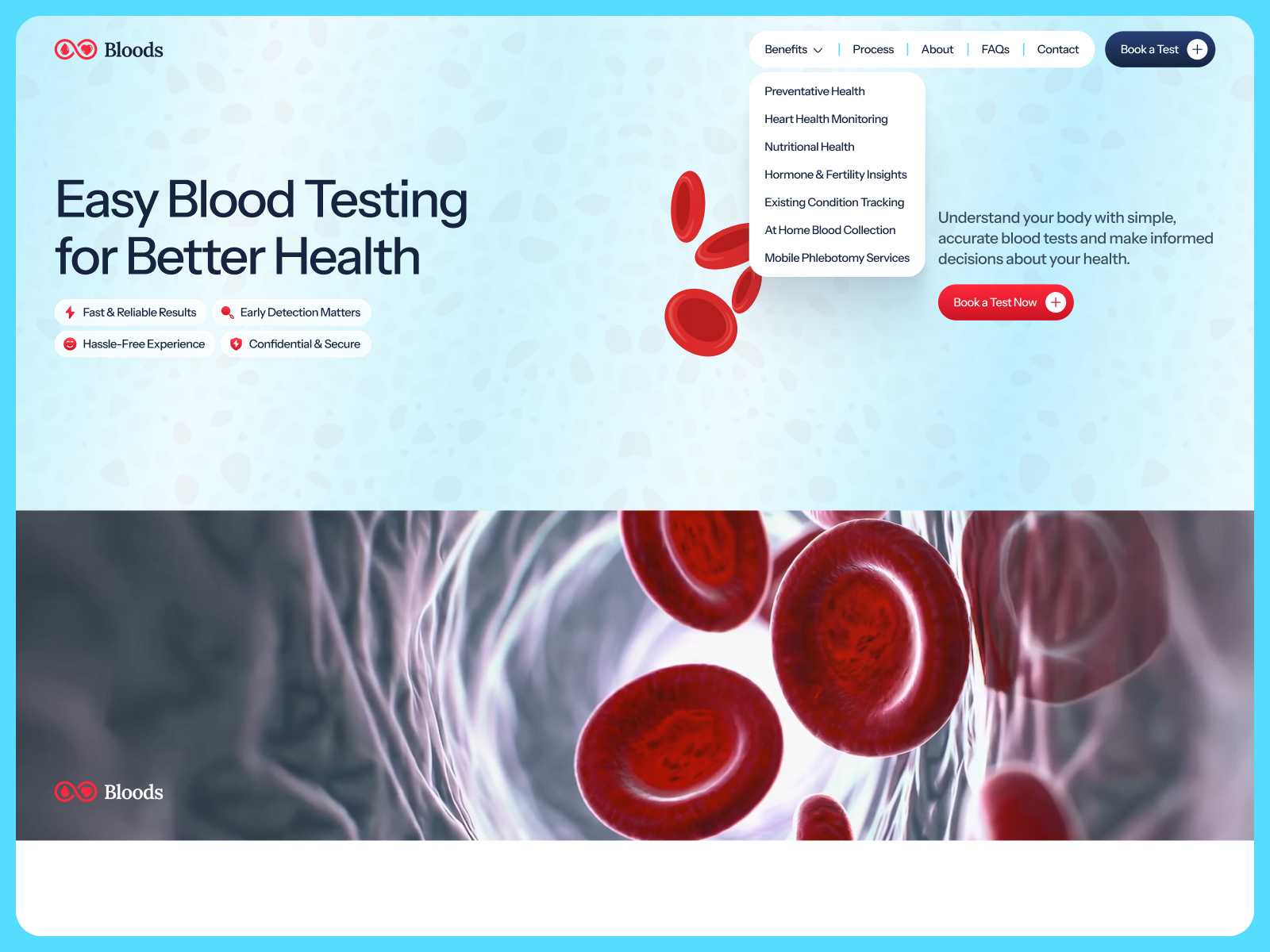 Bloods: Free Health Website Template by M H Sohel — Free Healthcare Framer Template preview