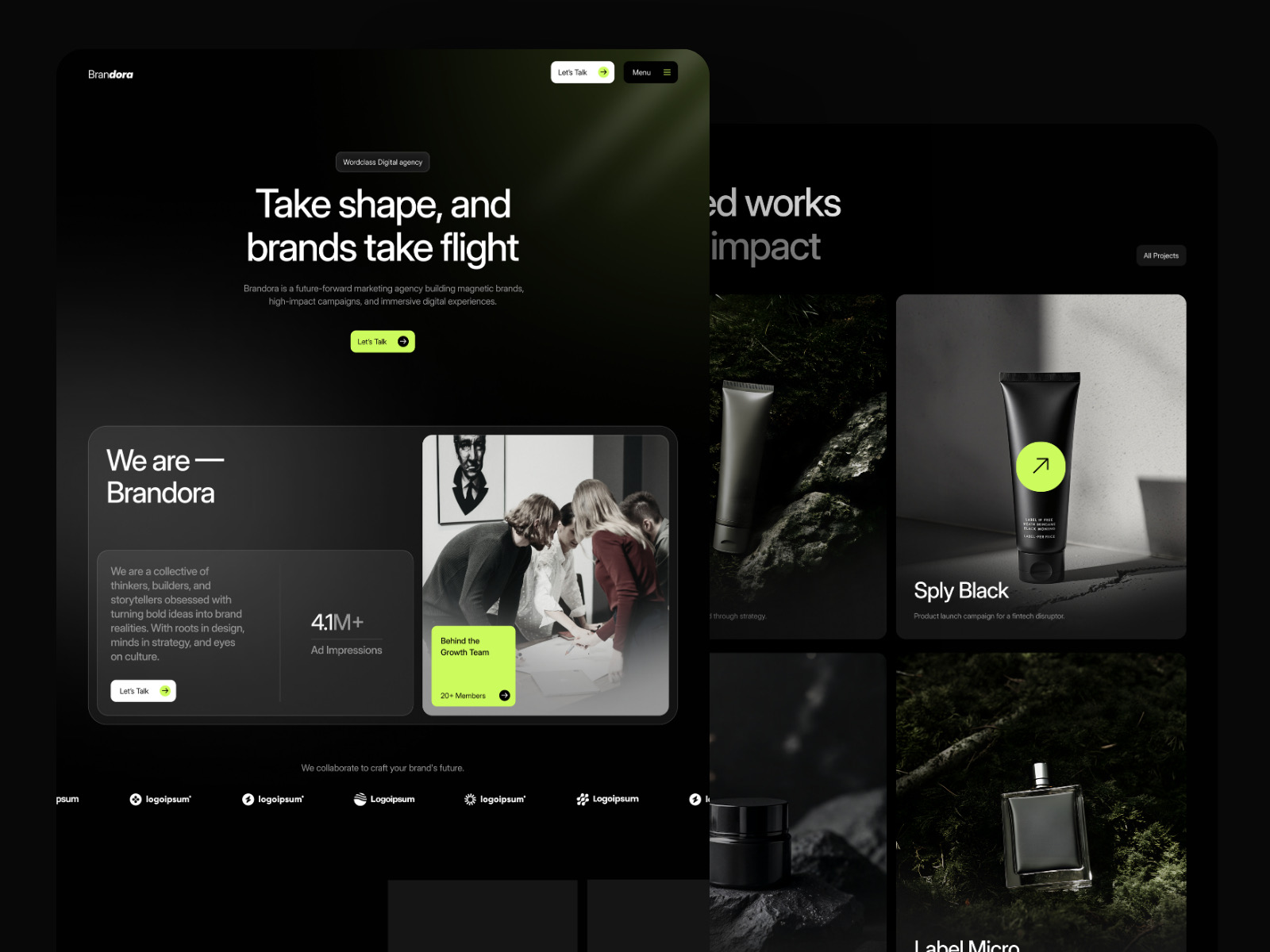 Brandora Co – Free Agency & Studio Framer Template preview