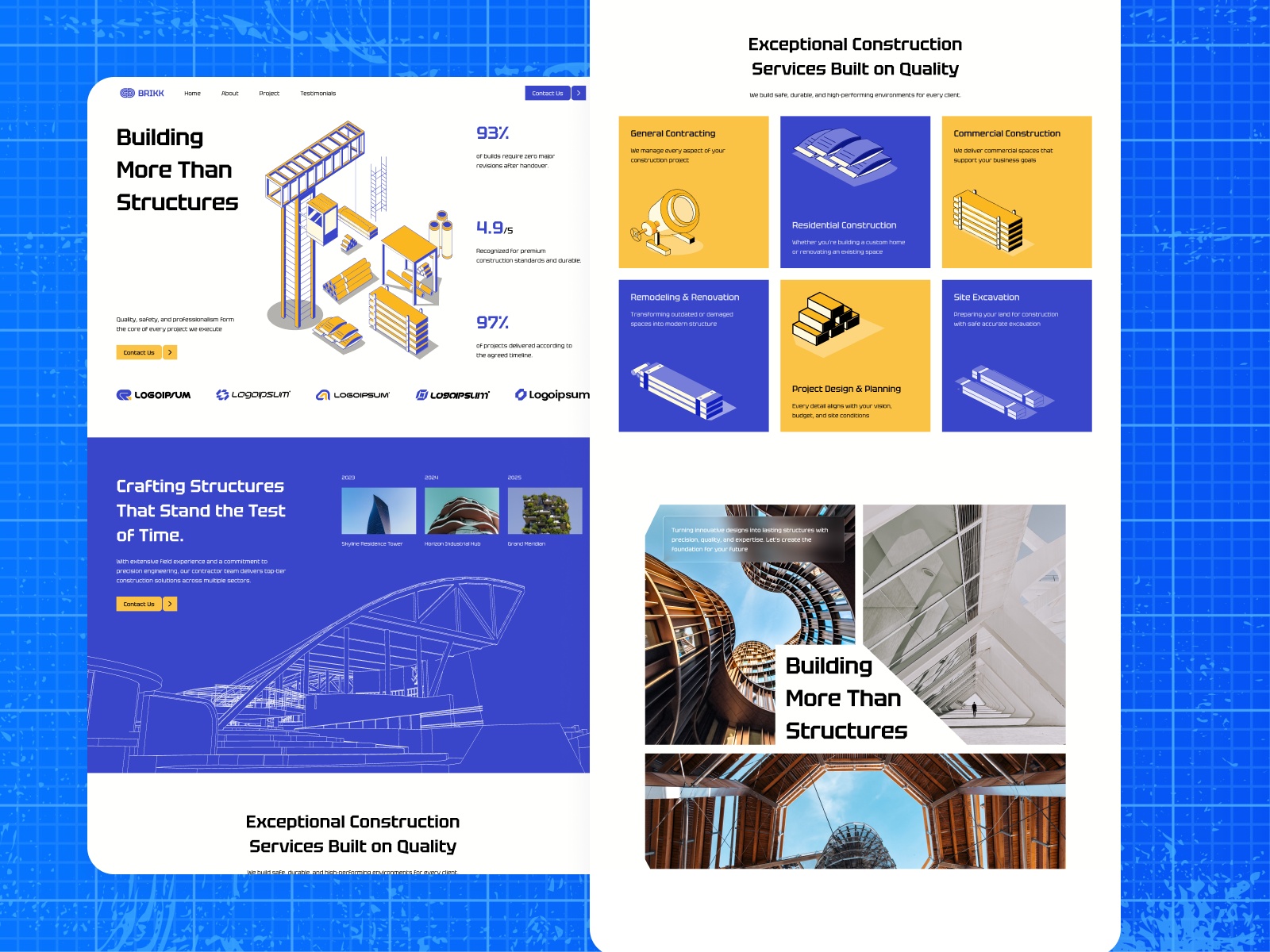 Brikk — Free Construction Framer Template preview